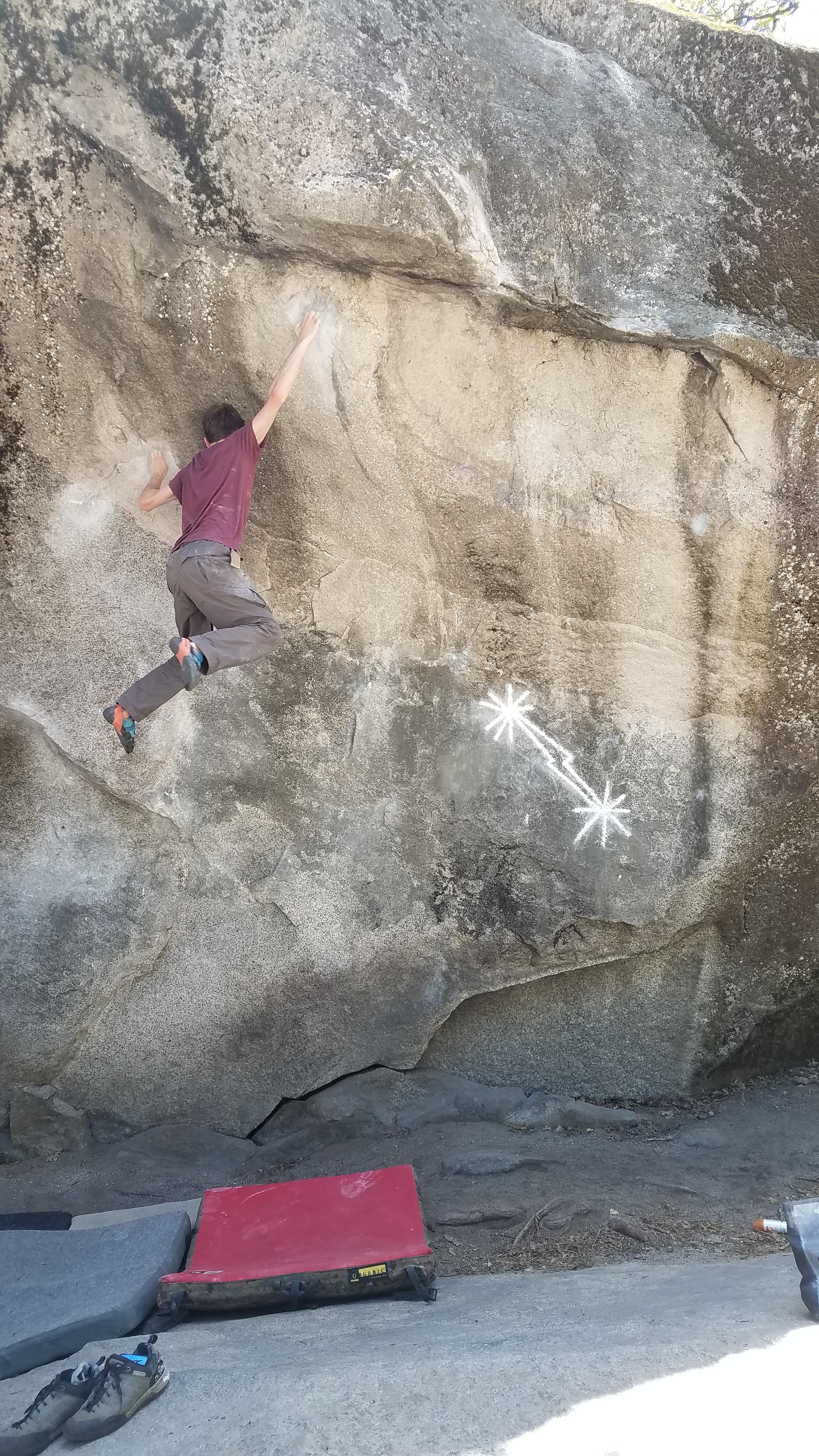 One of the most famous bouldering problems in the world "Midnight