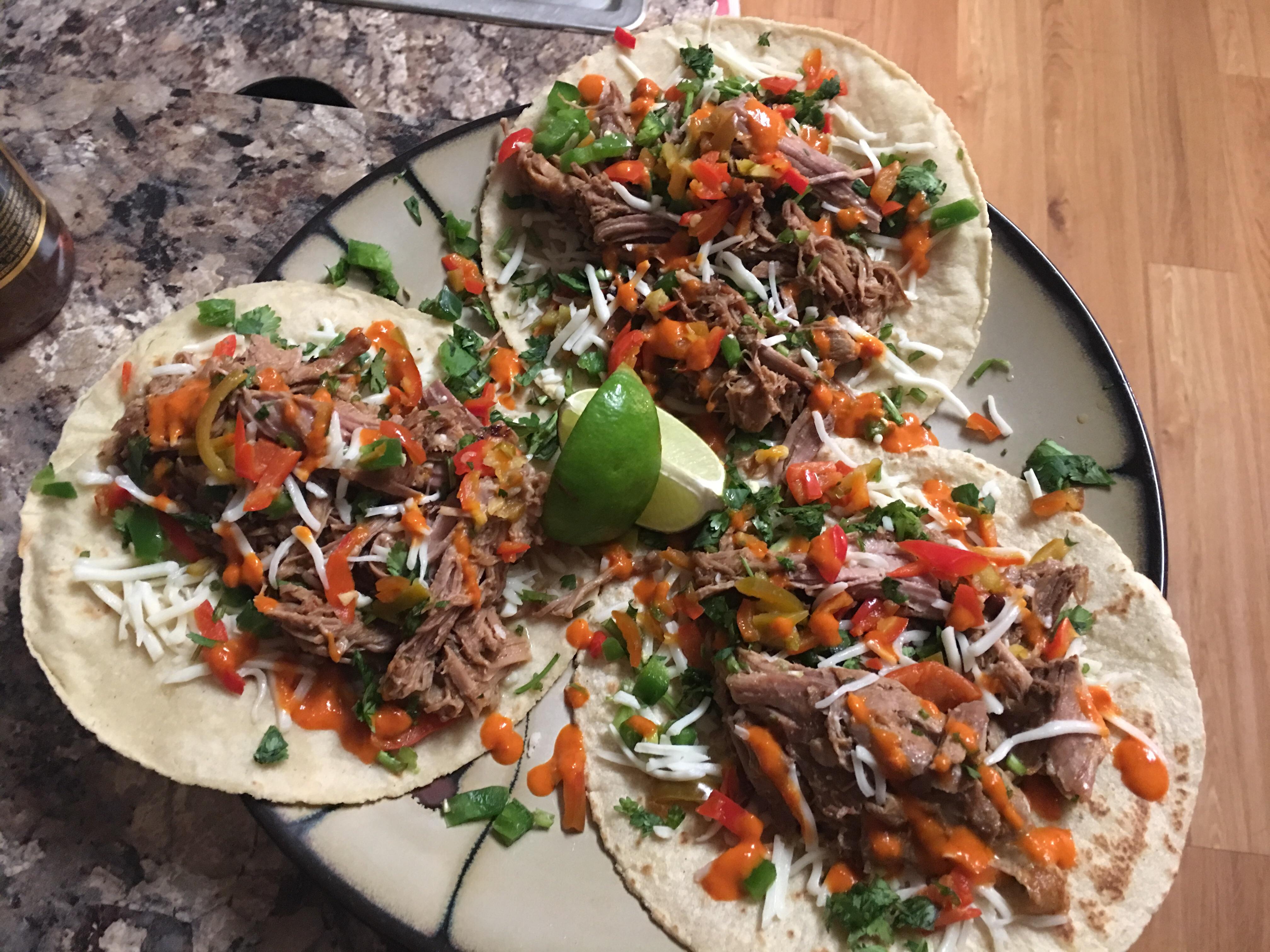 Slow cooker pork shoulder tacos r/tacos