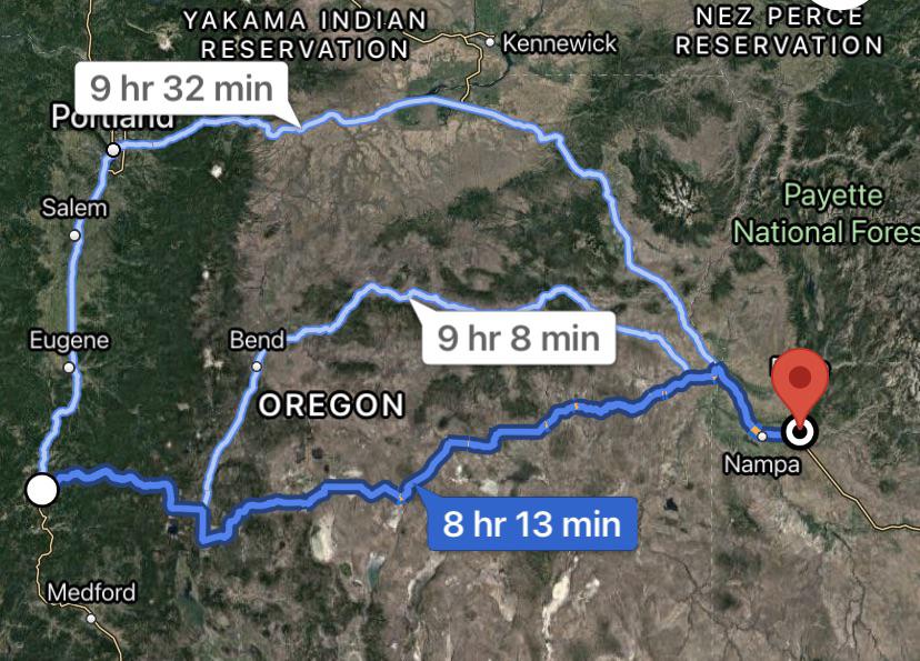 Roseburg, OR to Boise, ID. Suggestions on best route? r/RVLiving