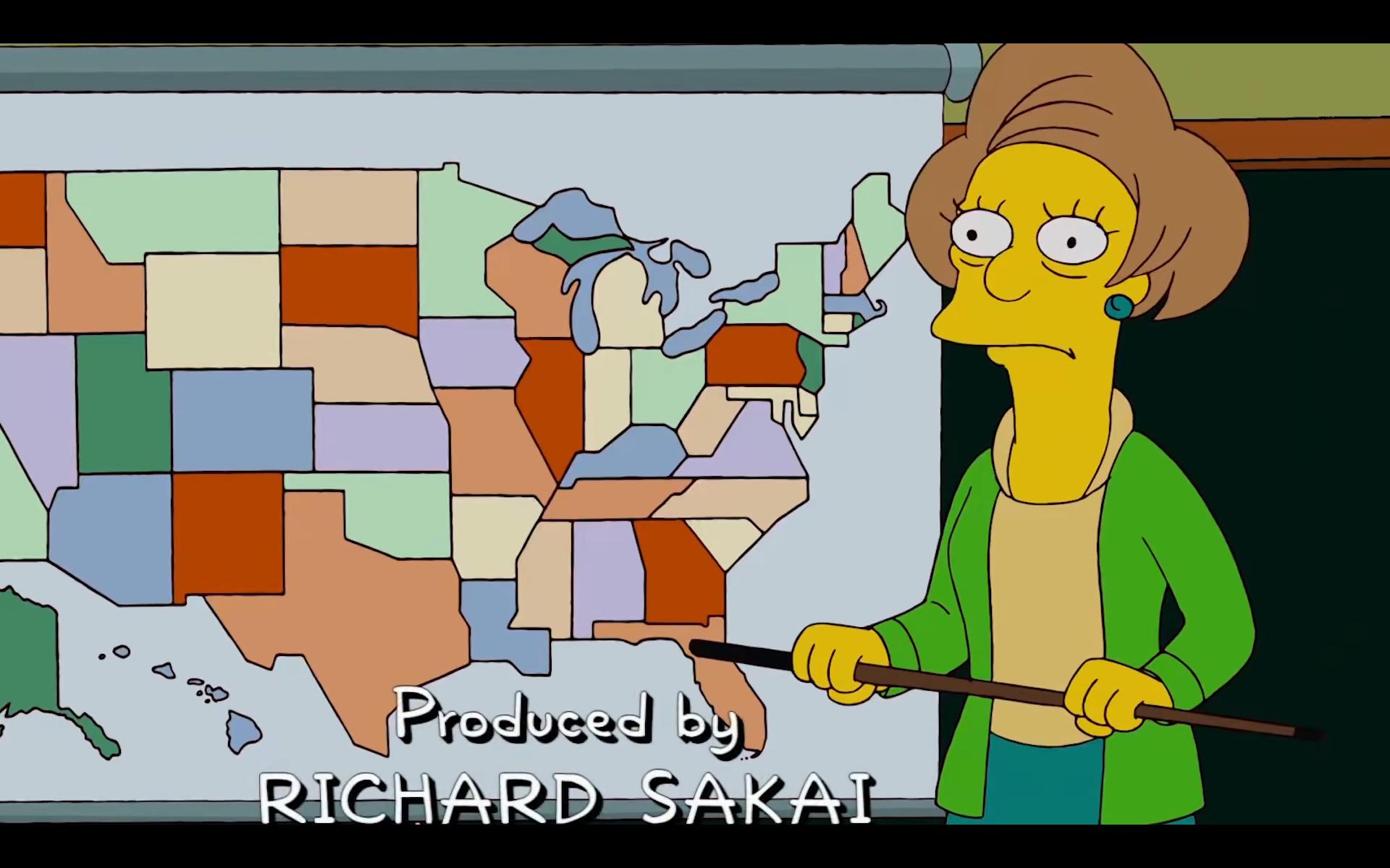The US states map from the Simpsons r/Badmaps