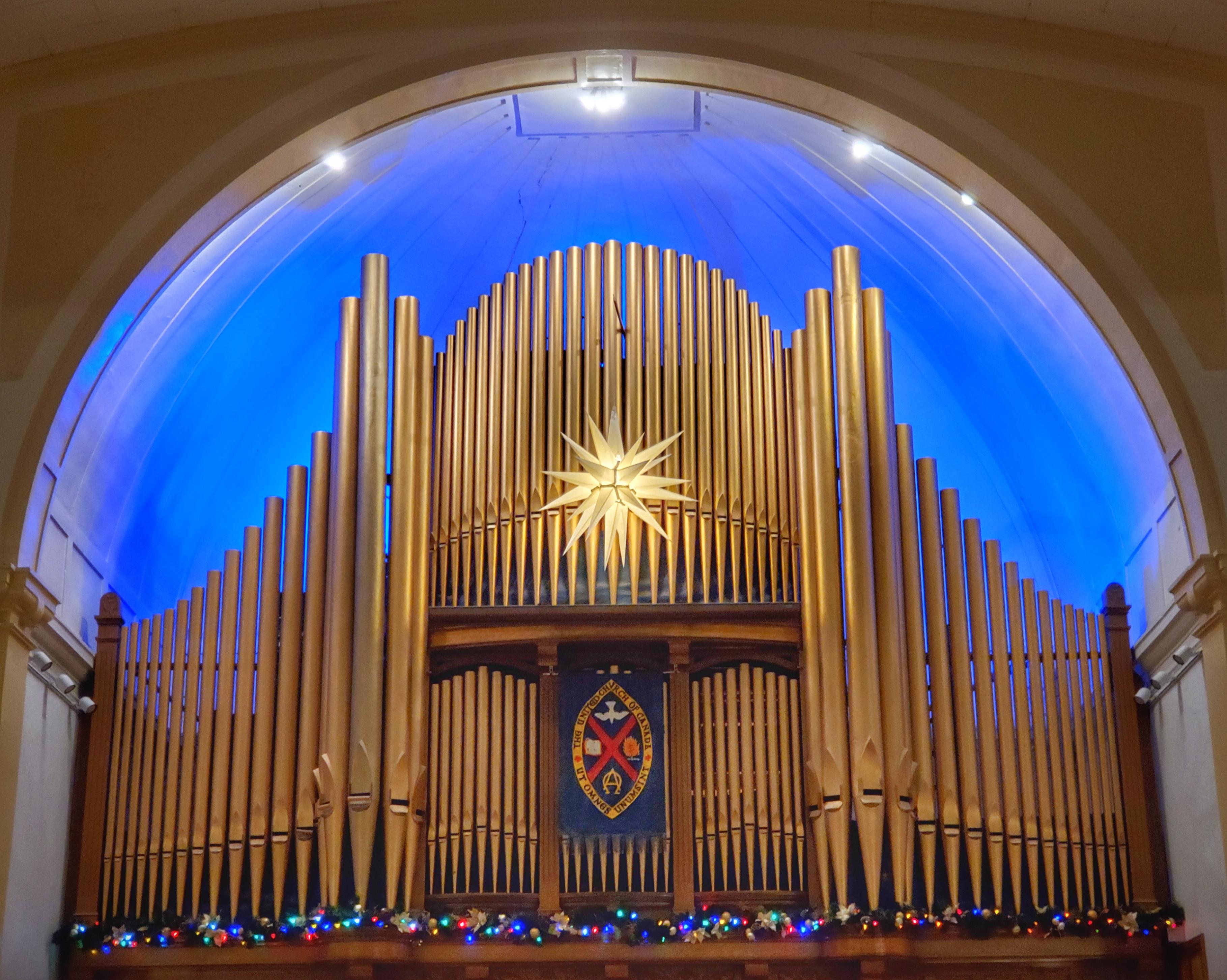 The organ at McDougall United Church in Edmonton, Alberta, Canada