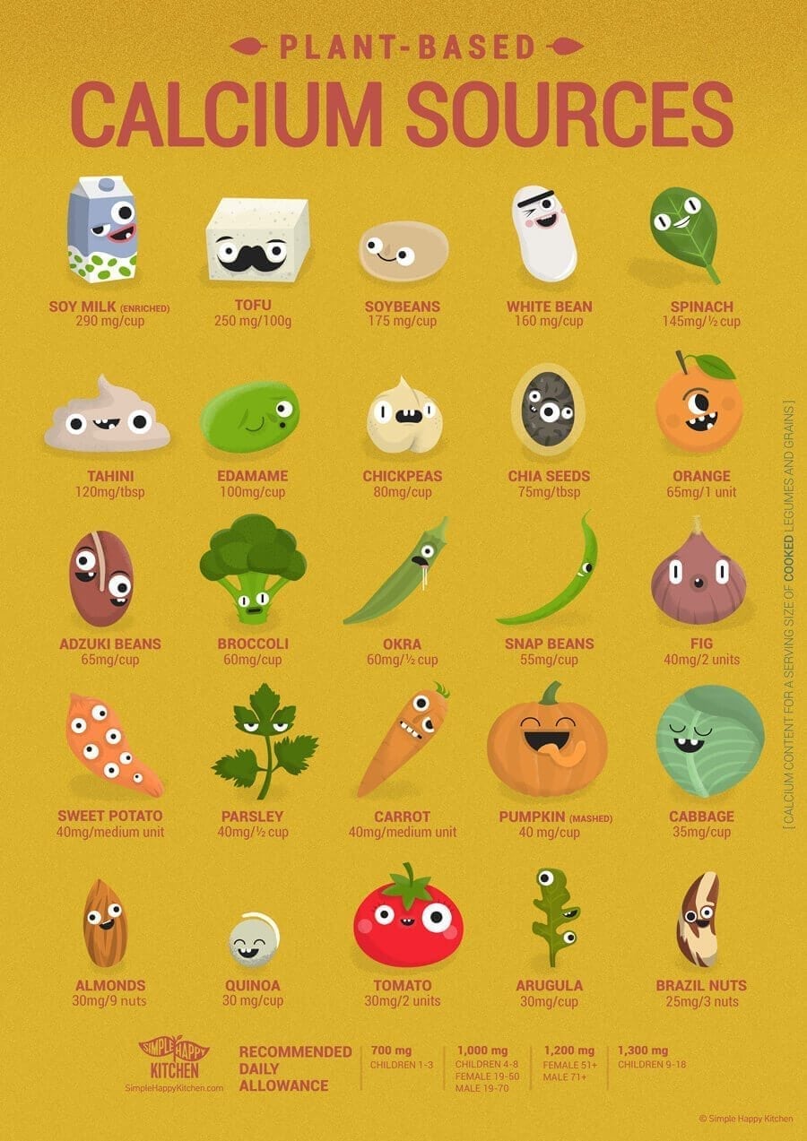Plant Based Calcium Sources by Simple Happy Kitchen r/VeganAww