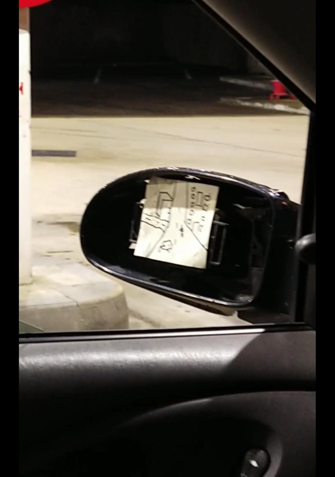 my wing mirror broke so I improvised.. r/mildlyinteresting