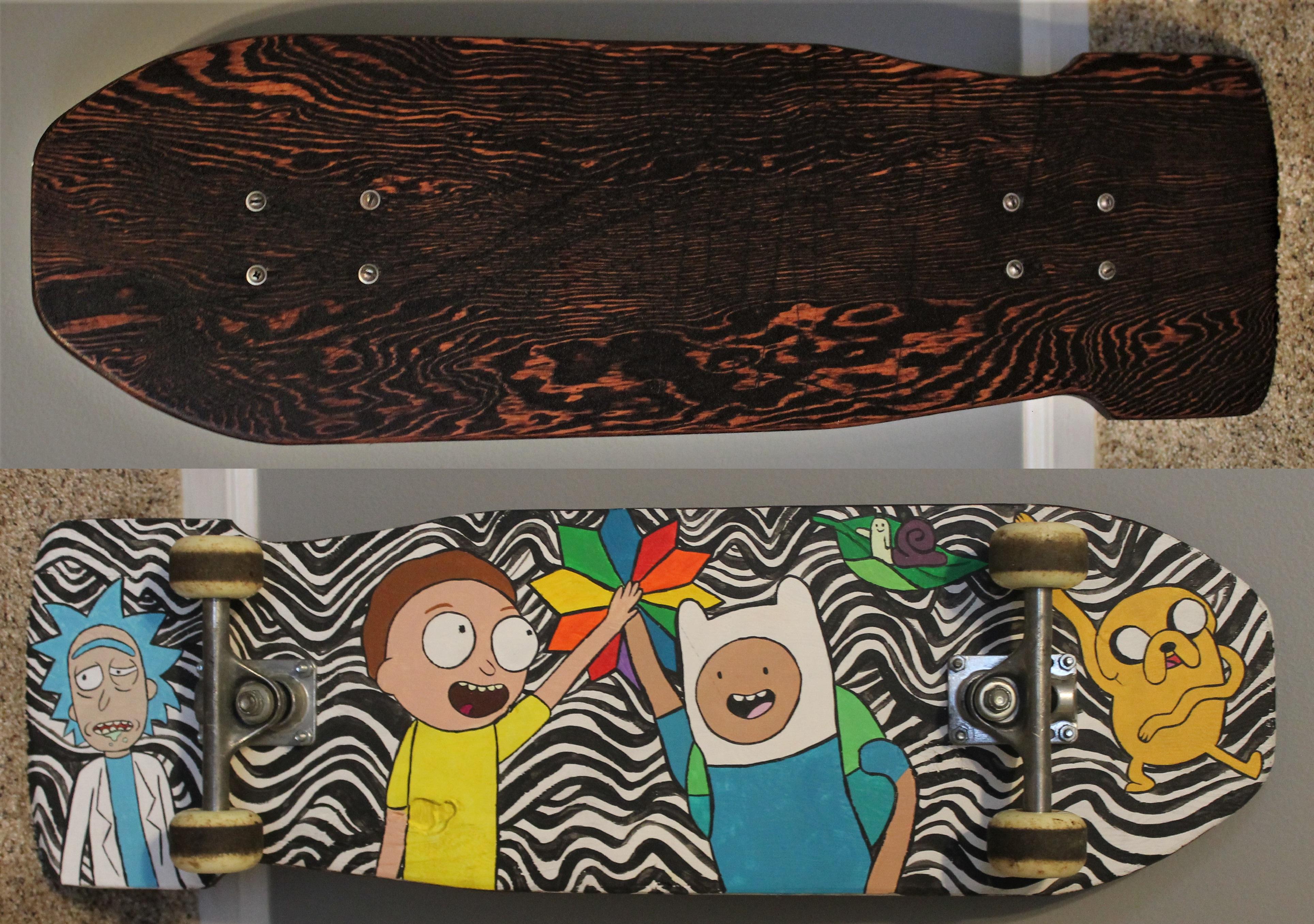 I made a Skateboard deck and my sister painted it. Tell me what you