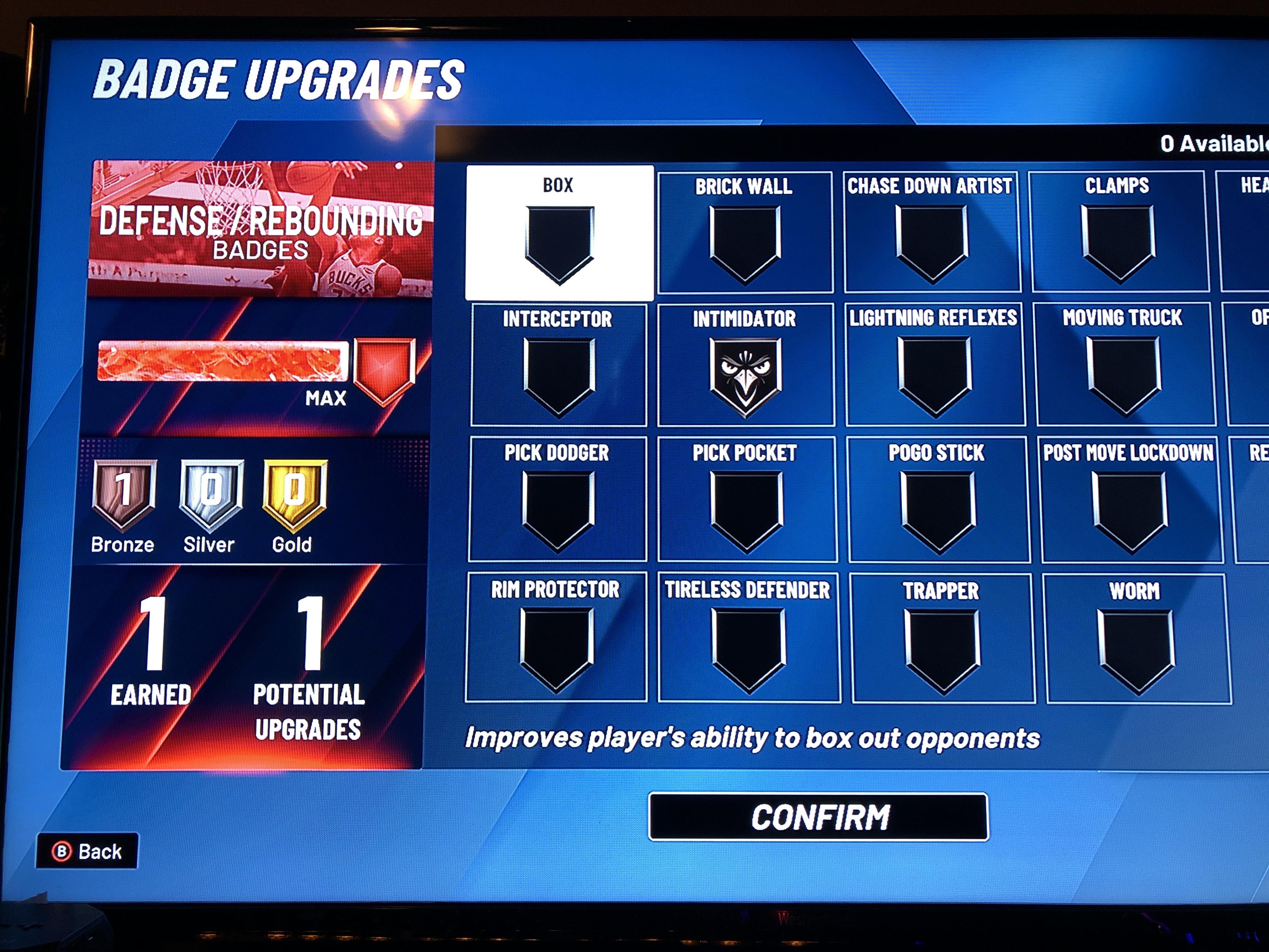 NBA 2k20 my career defense/rebound maxed? While I only have one badge