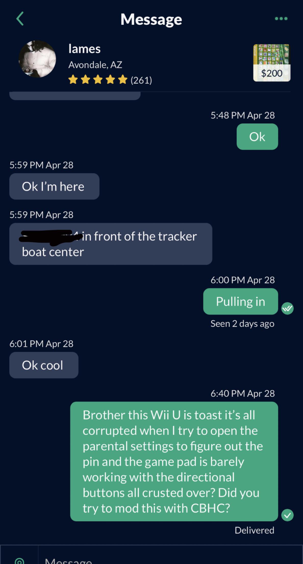 Beware this scammer Phoenix area, trades and sells broken/bricked