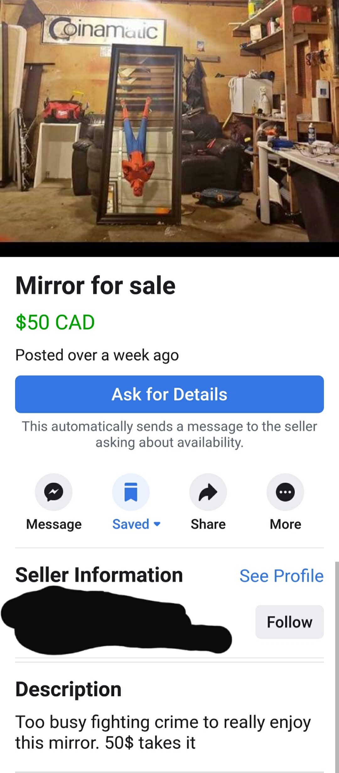 "Mirror For Sale" r/funny