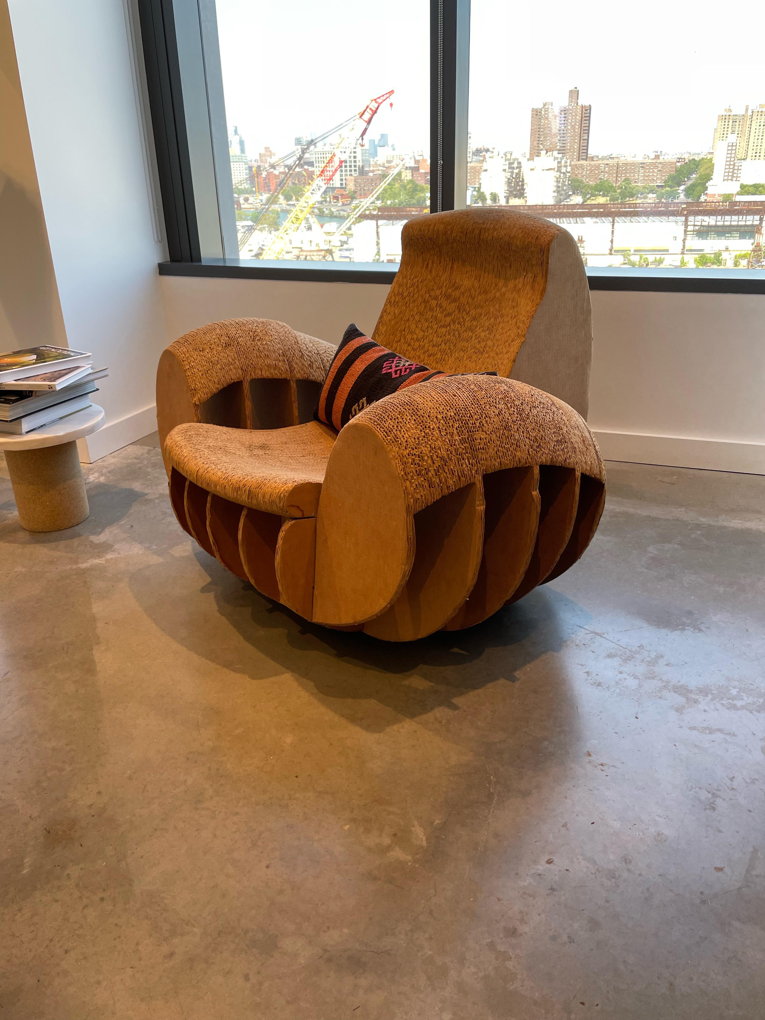 This cardboard chair in Brooklyn ATBGE