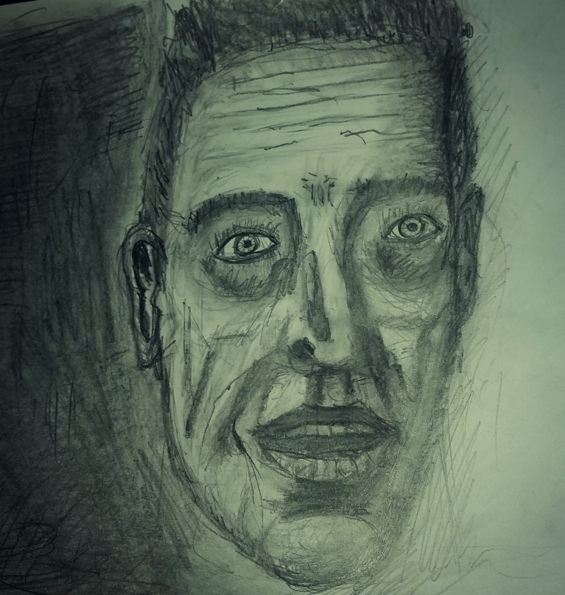 Recently picked up on drawing. Hard to draw from a video! r