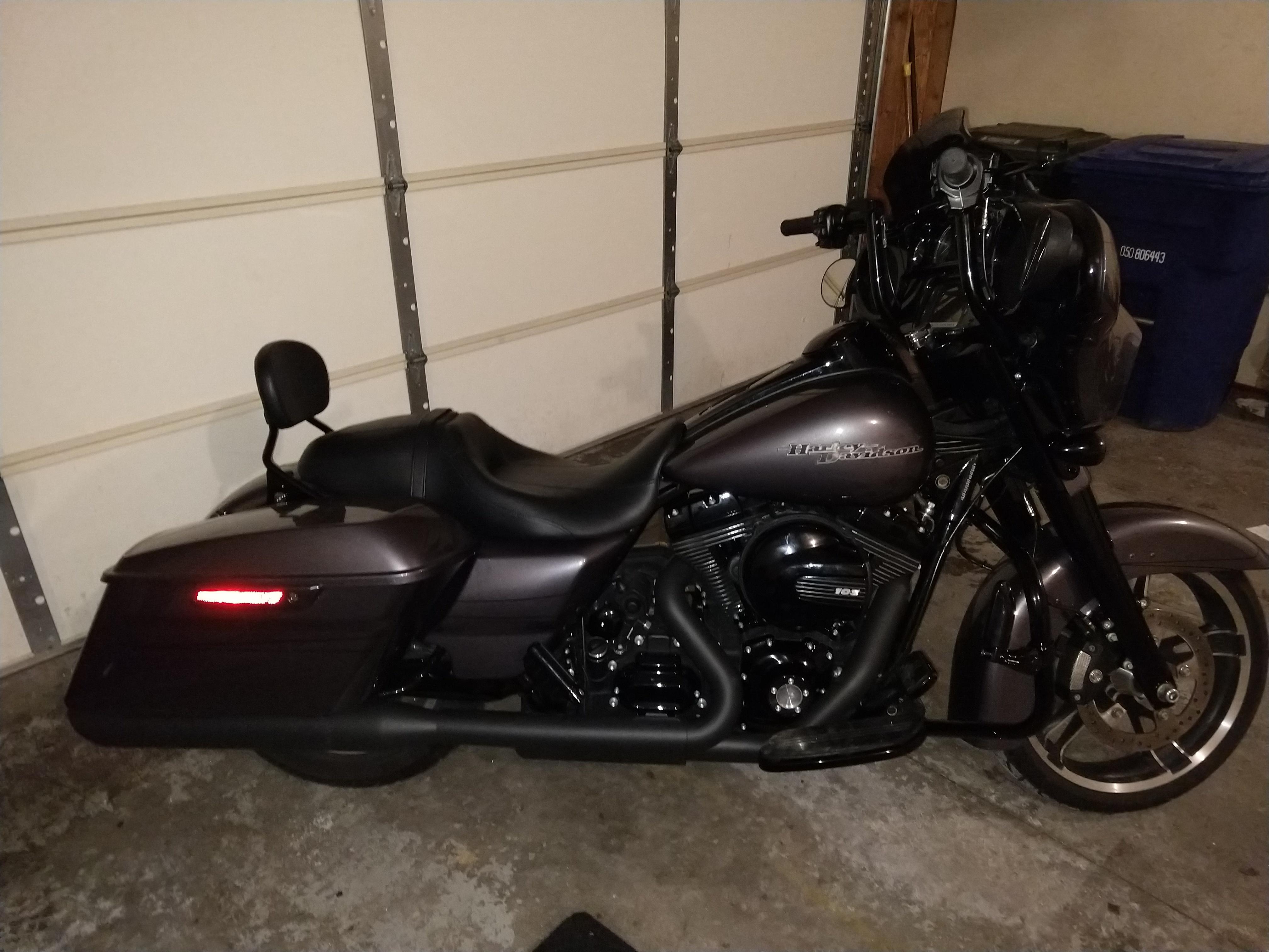 This is my 2014 Street Glide Special that I powder coated all the chrome black. I just got the