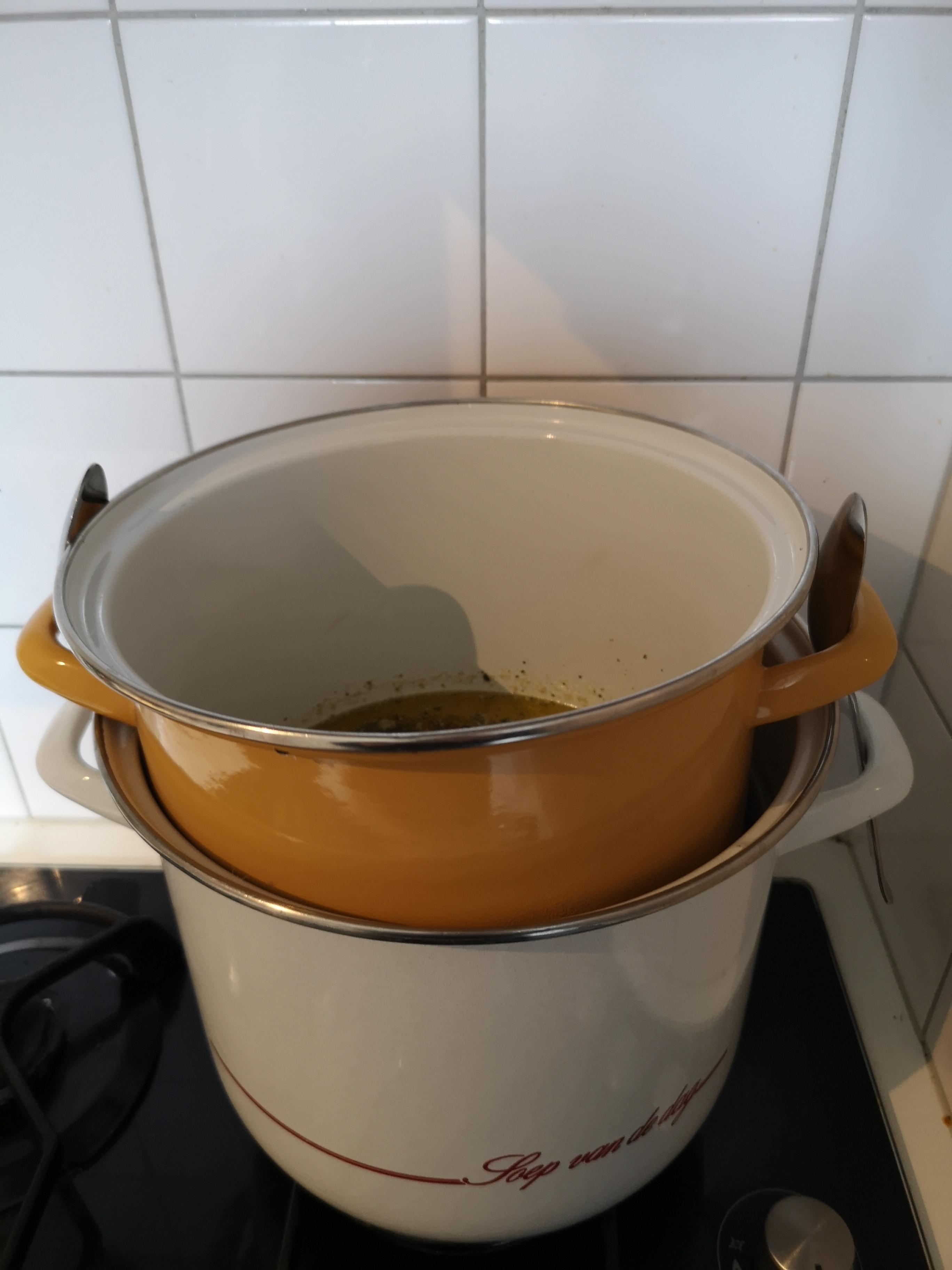 I'm making some butter for edibles and I've improvised a double boiler