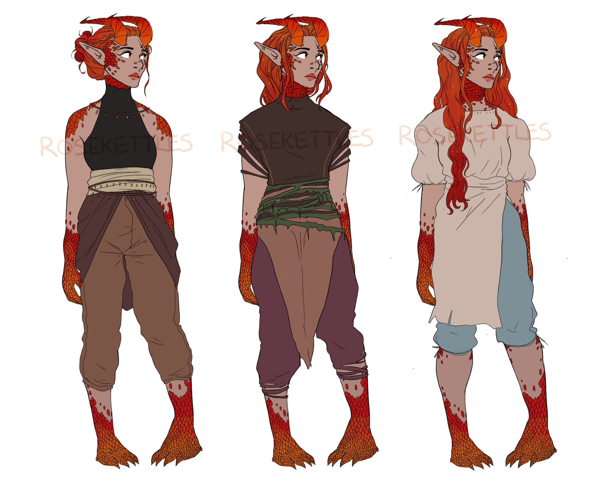 [OC] Developing an character of mine /outfit ideas. Say hi to Ophelia