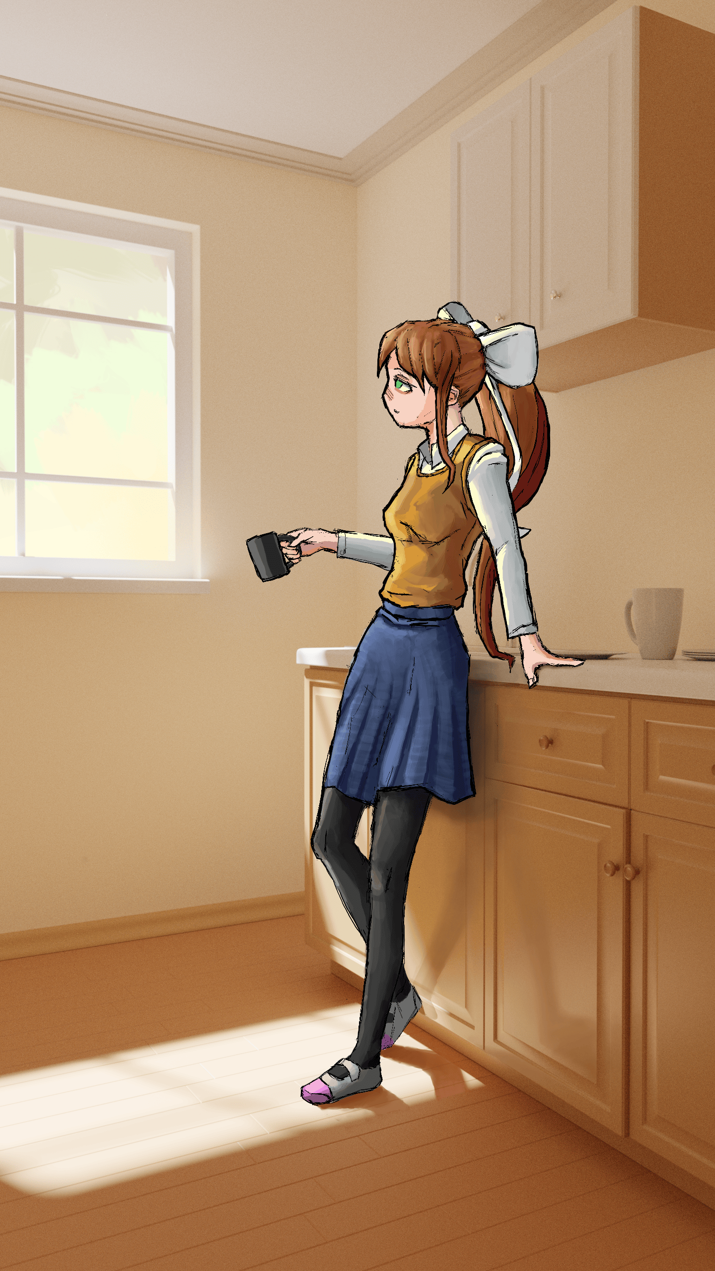 Monika with morning coffee DDLC