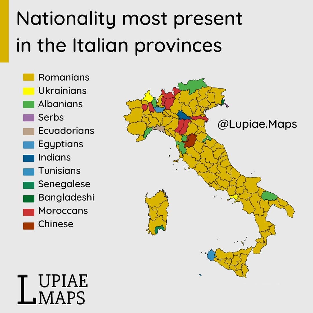 Foreigners in italy r/MapPorn