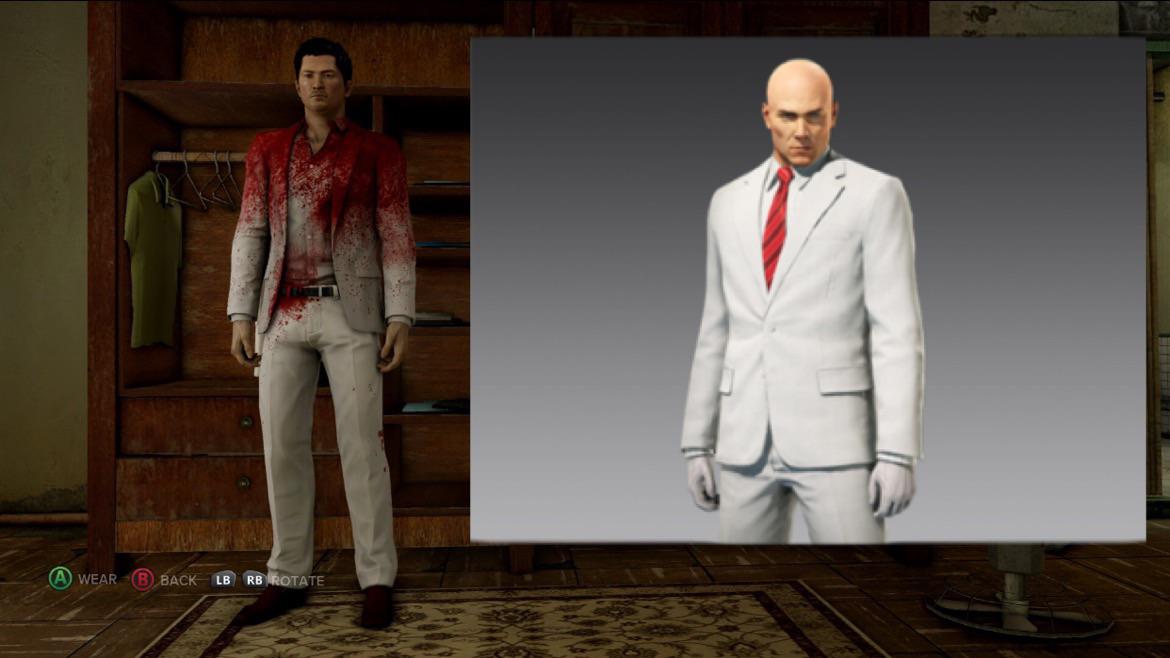 I would love a blood soaked suit like this one in Sleeping Dogs