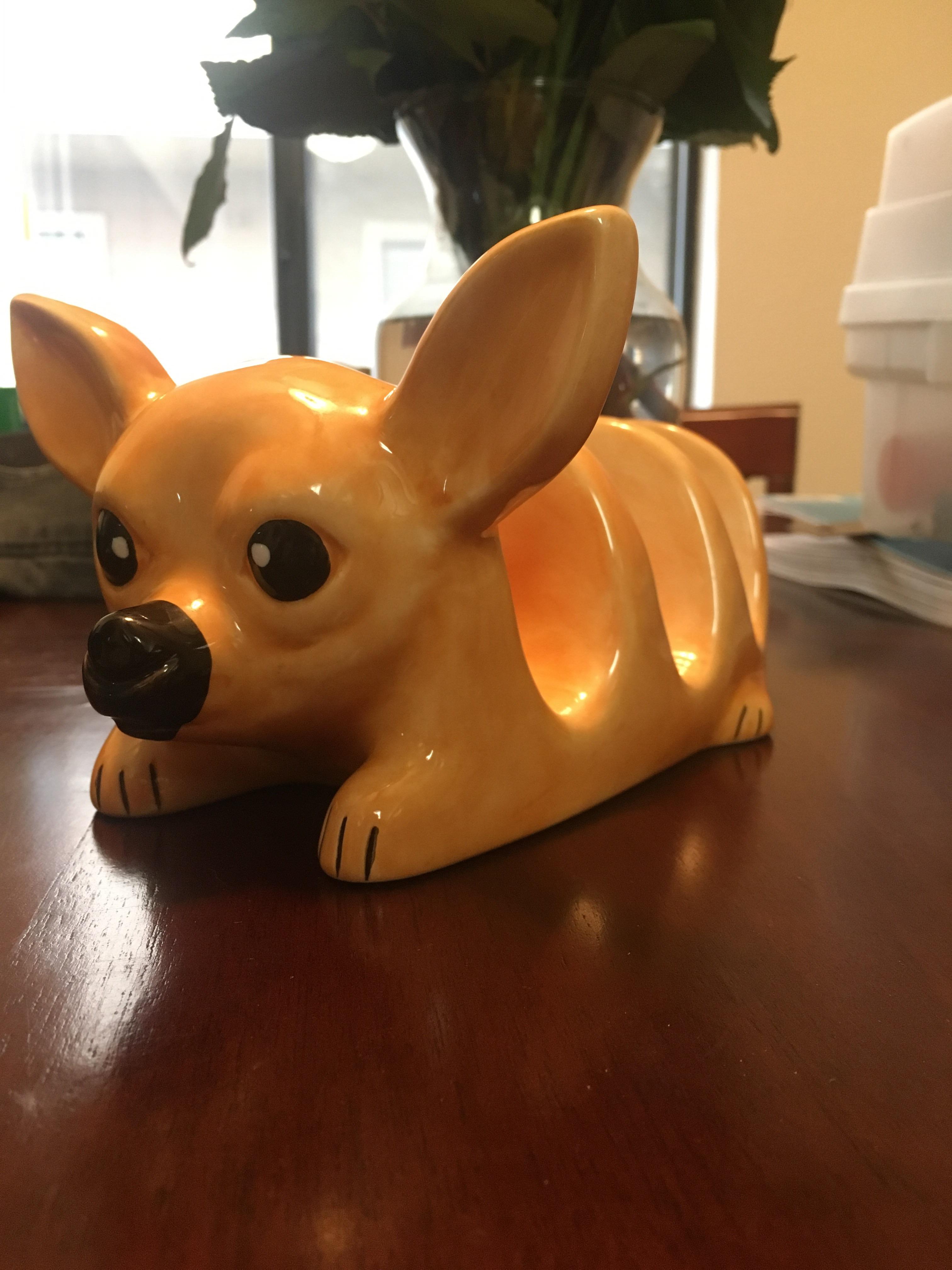 This chihuahua taco holder is officially my favorite item that I have