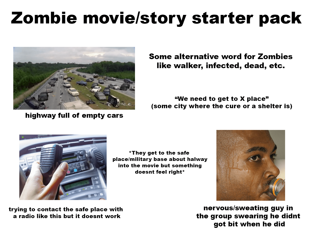 Zombie movie/story starter pack r/starterpacks