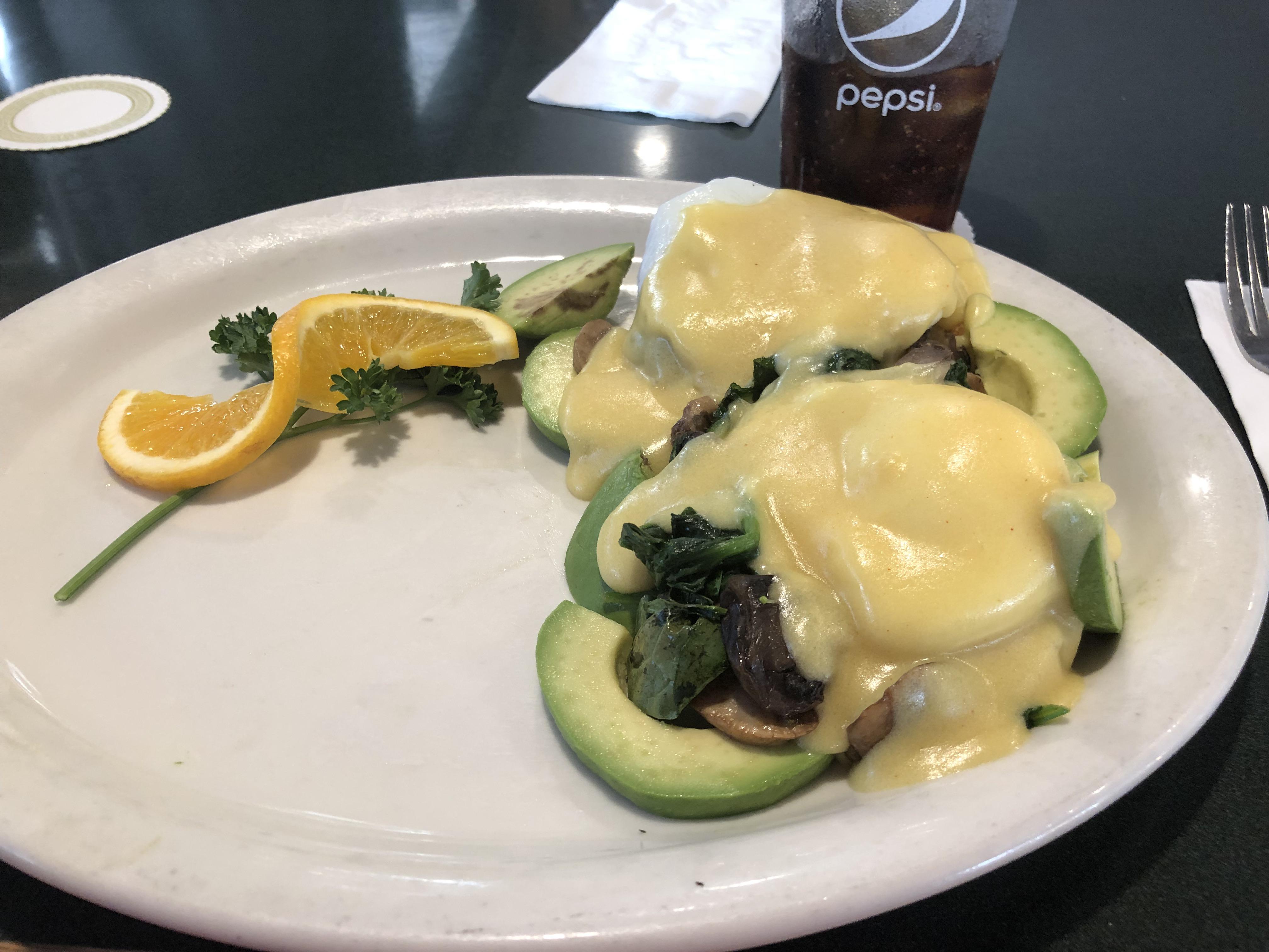 Veggie Eggs Benedict w/ no English muffin & no hash browns Flappy