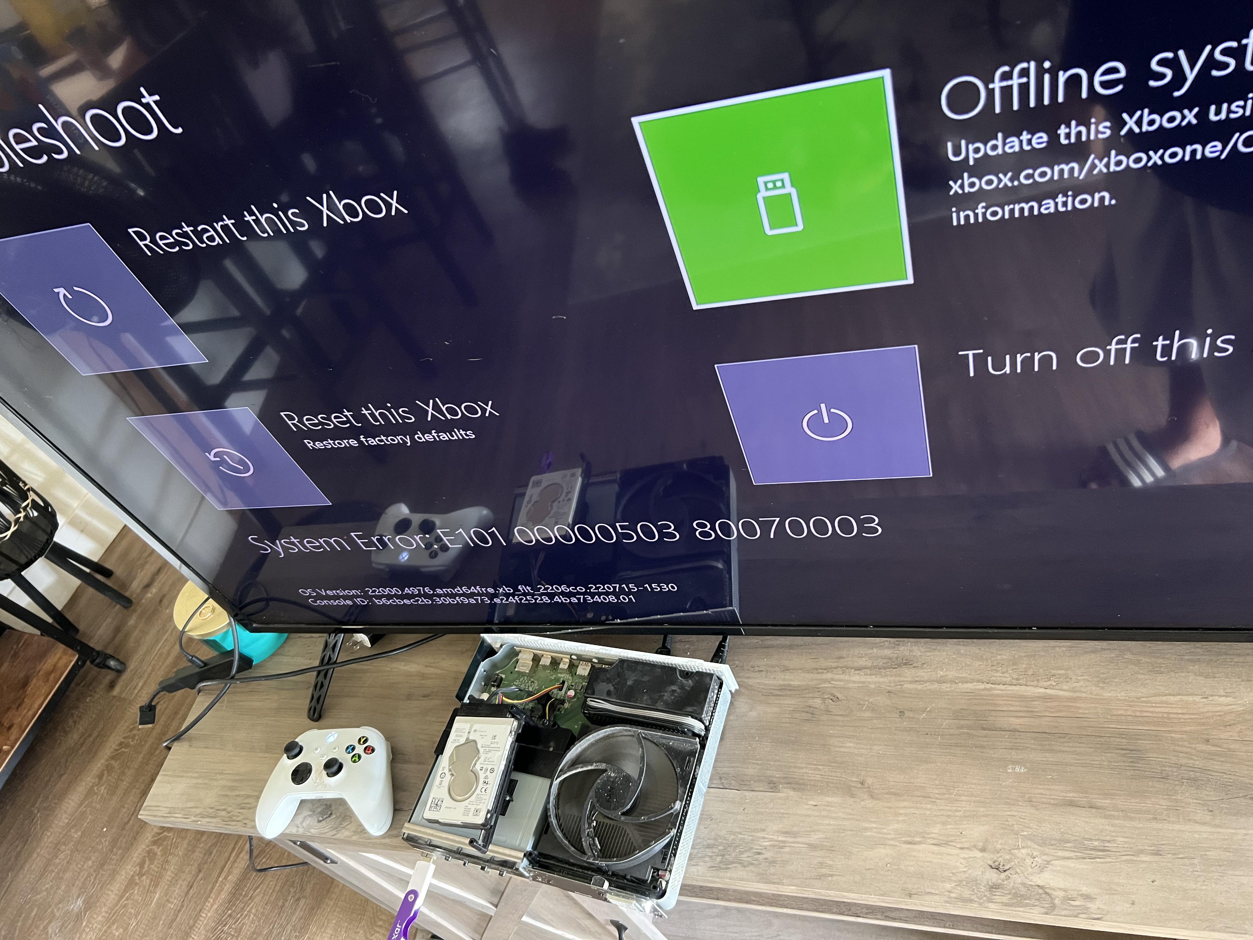Xbox one S system error help r/xbox