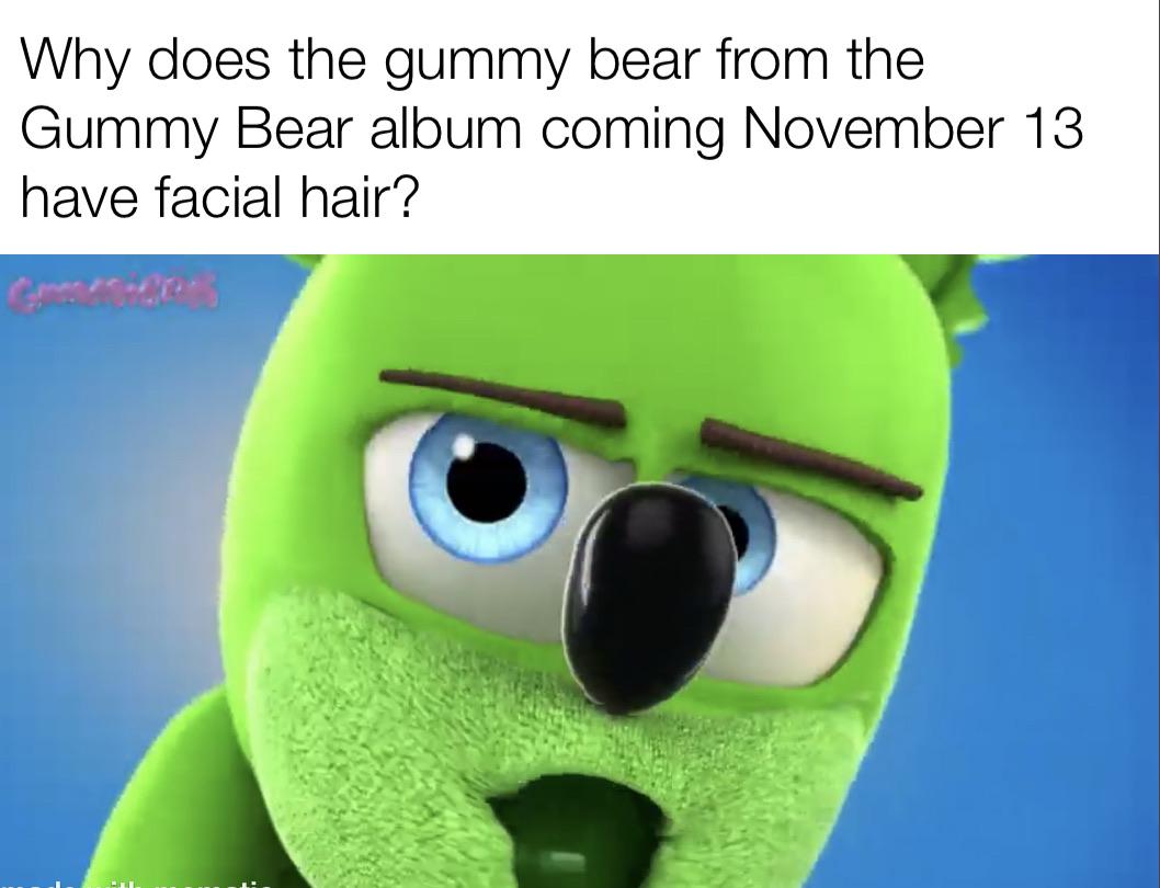 Why does the gummy bear from the Gummy Bear album coming November 14