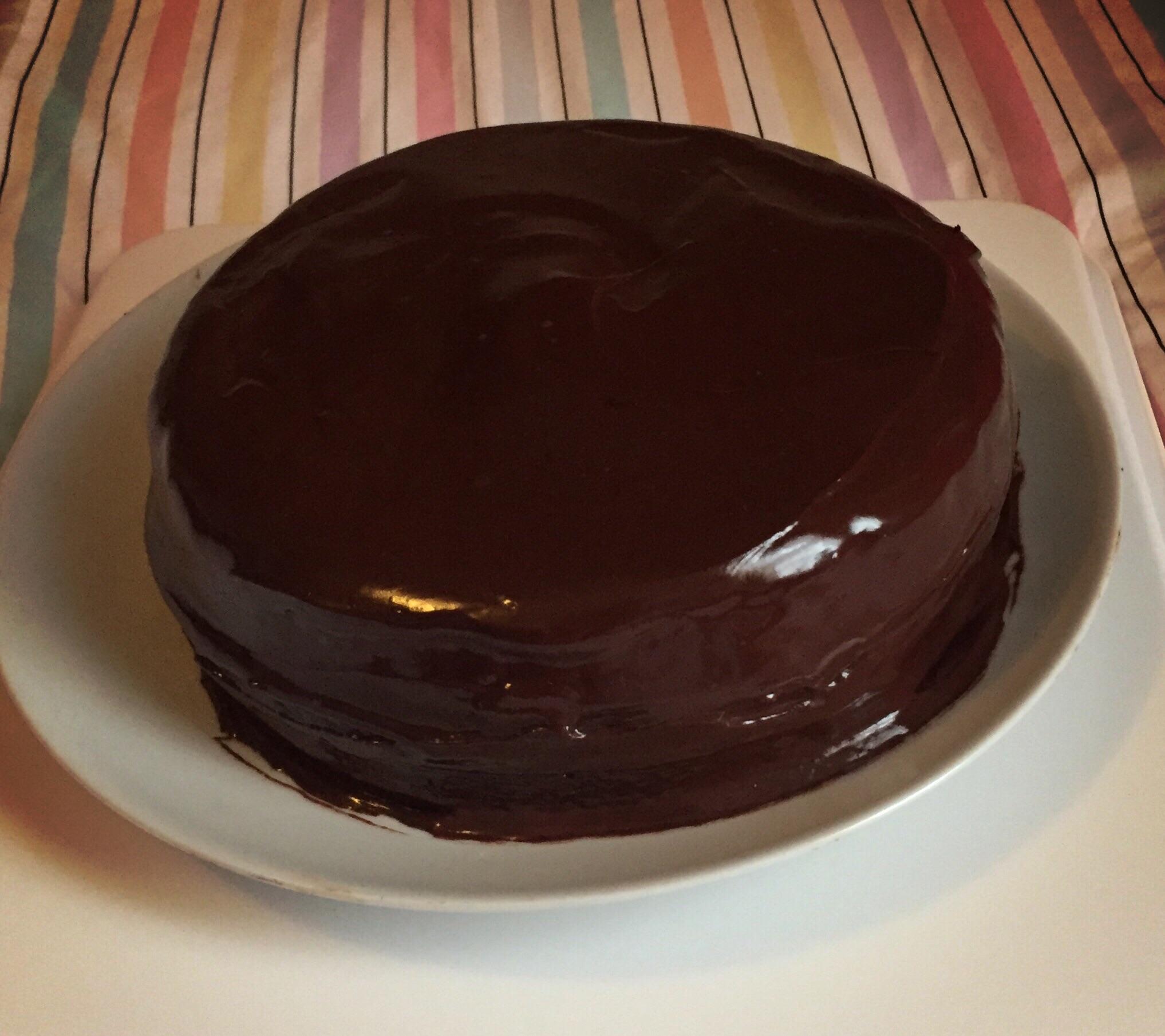 In honour of week 2 of Great British Bake Off, chocolate cake with dark