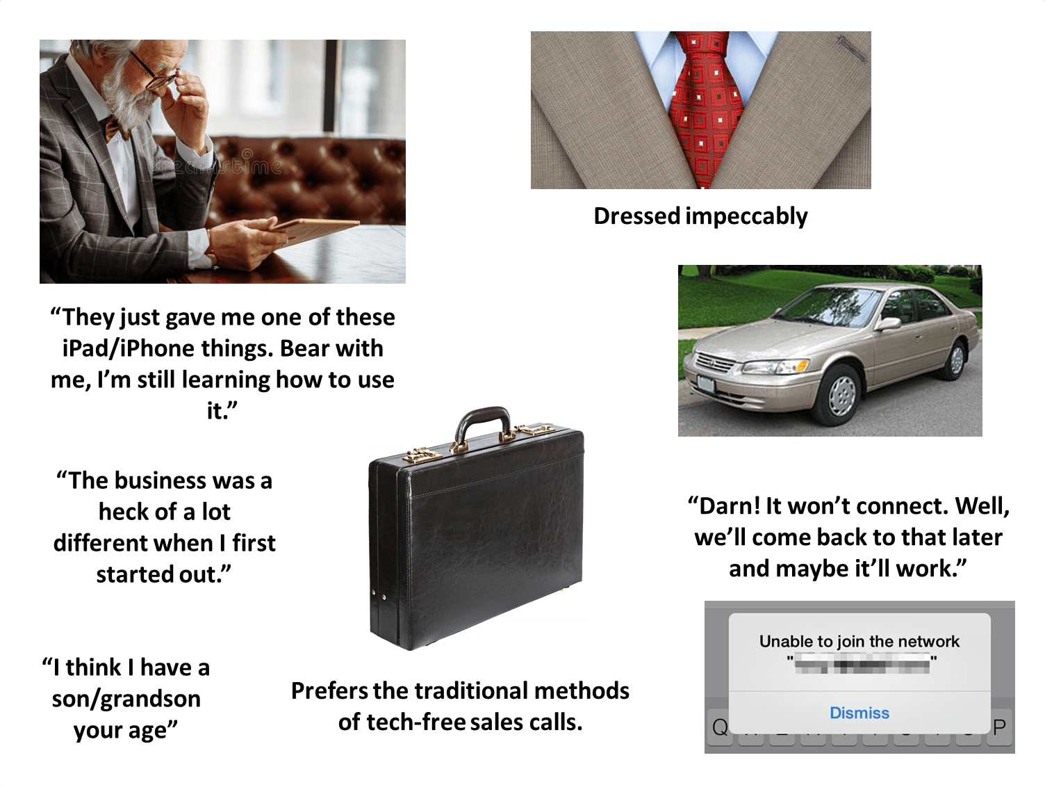 Older Sales Rep Starterpack r/starterpacks