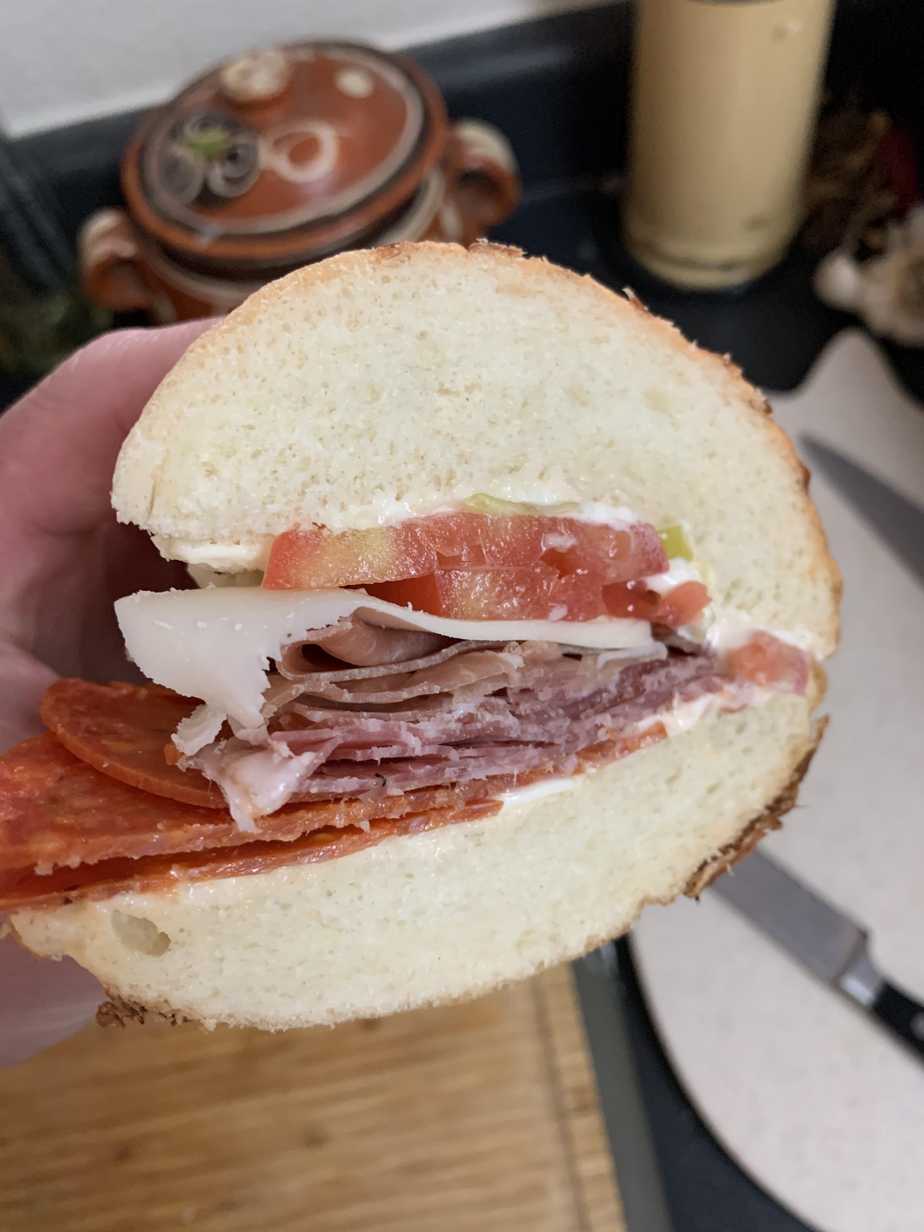 [Homemade] Pepperoni, Salami, Hot Coppa, Prosciutto, Mozzarella