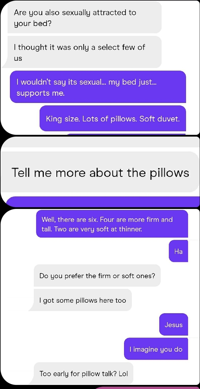 Pillow talk... r/Tinder