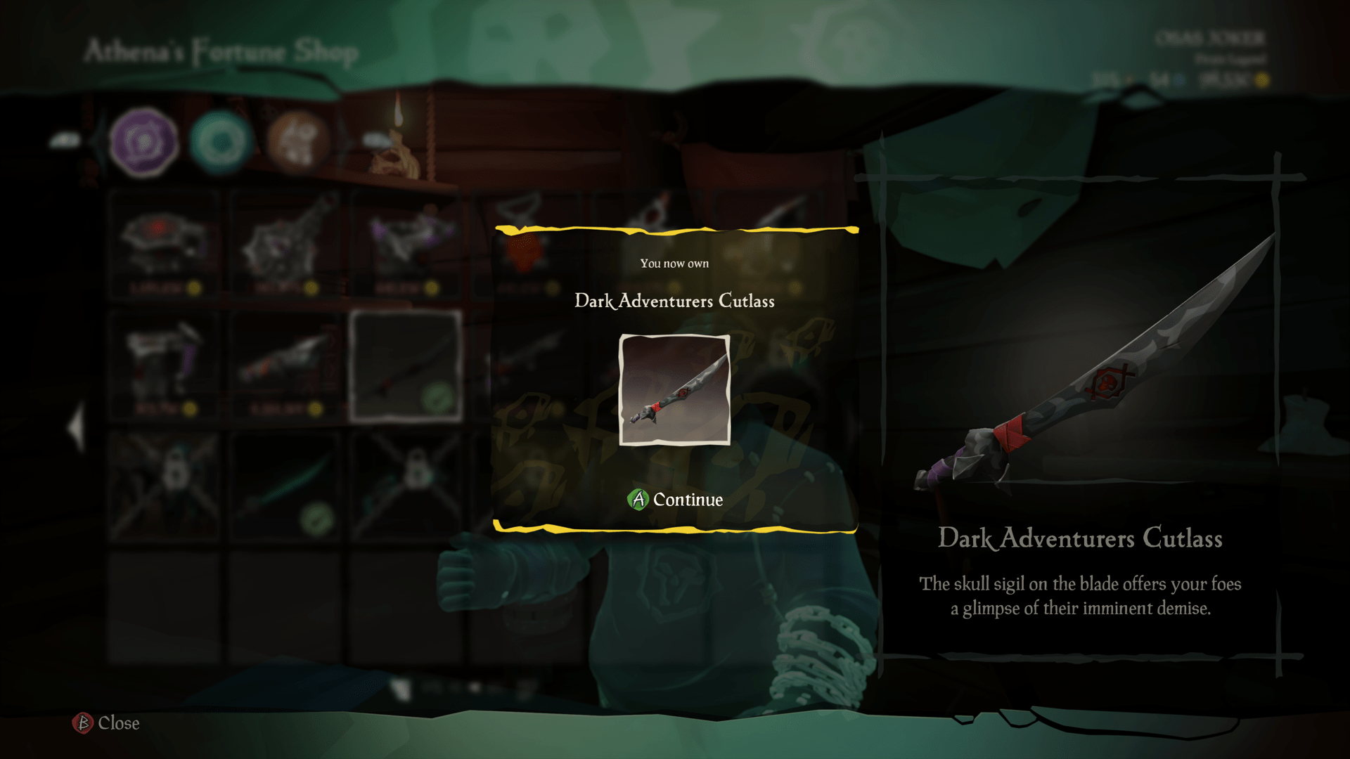 First dark adventurer item ever, absolutely beautiful weapon skin! r