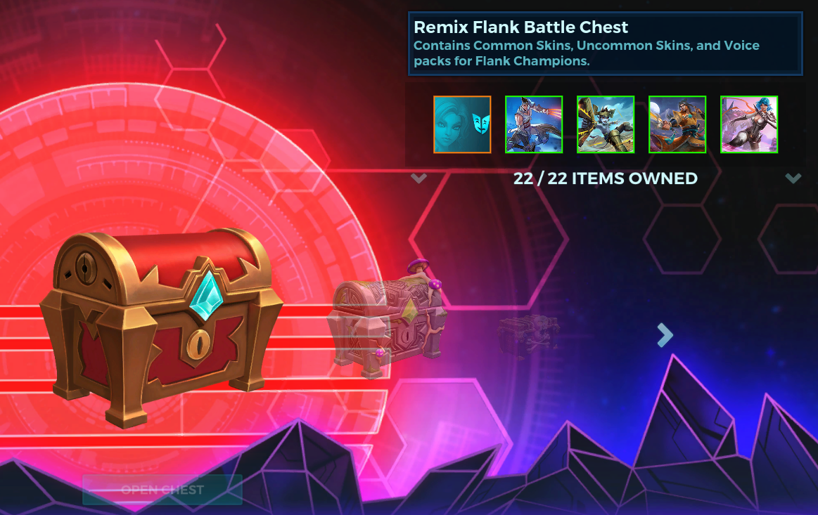 Seems like Remix Chests can't be opened if you have everything inside