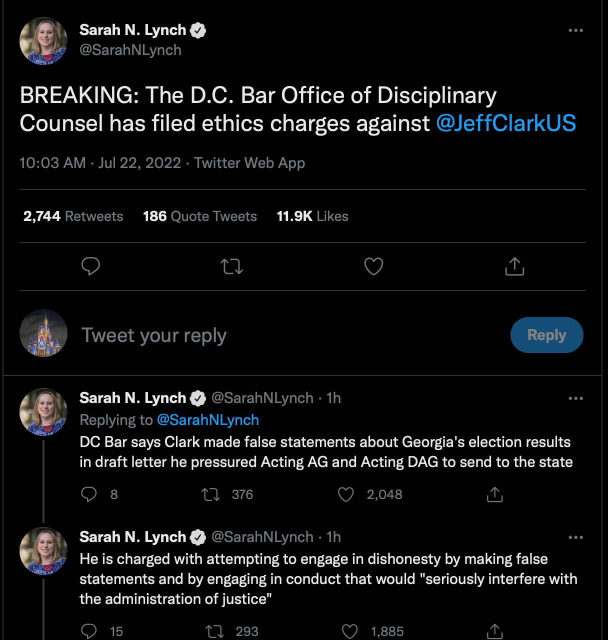 The D.C. Bar Office of Disciplinary Counsel has filed ethics charges