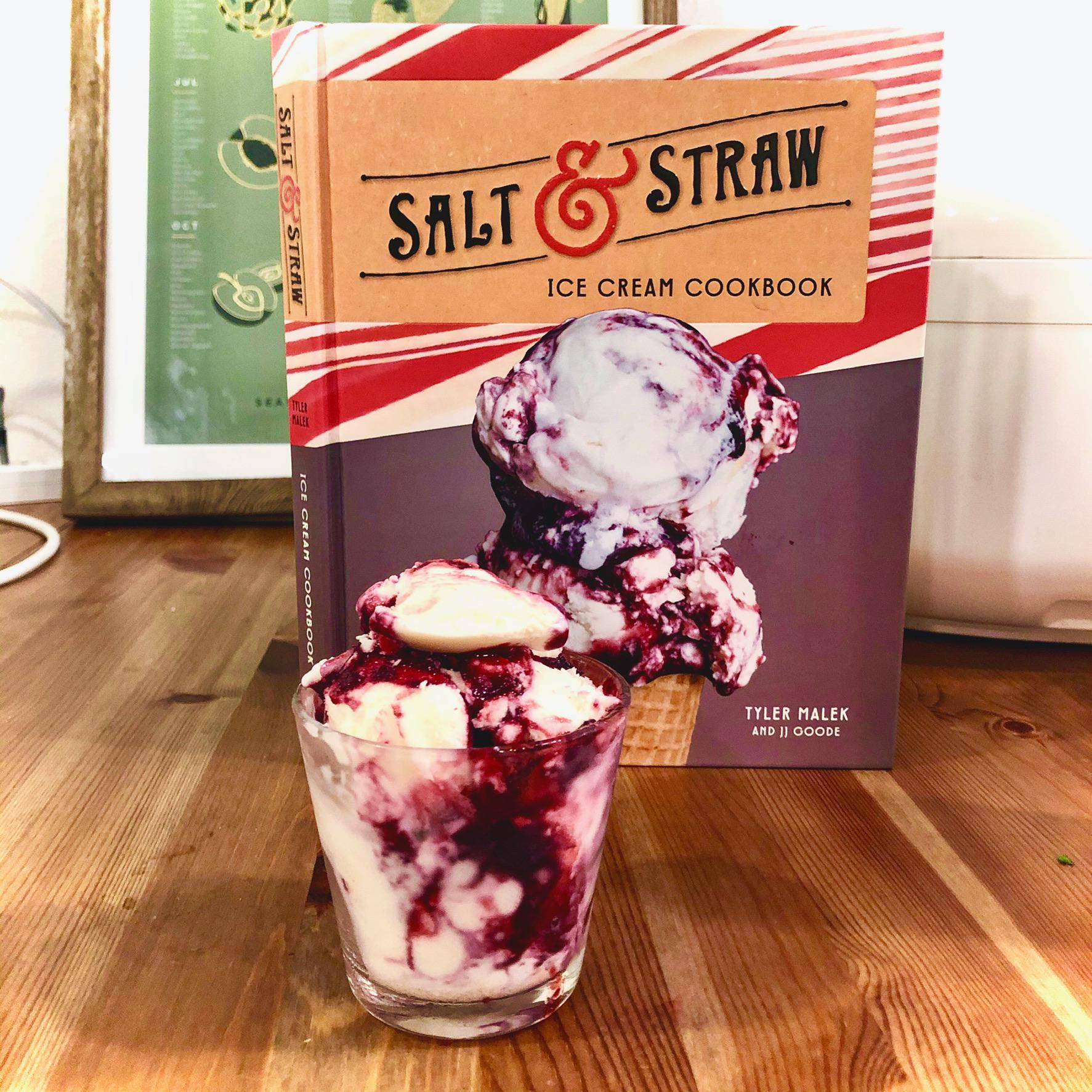 Tried making the Goat Cheese Marionberry Habanero ice cream on the