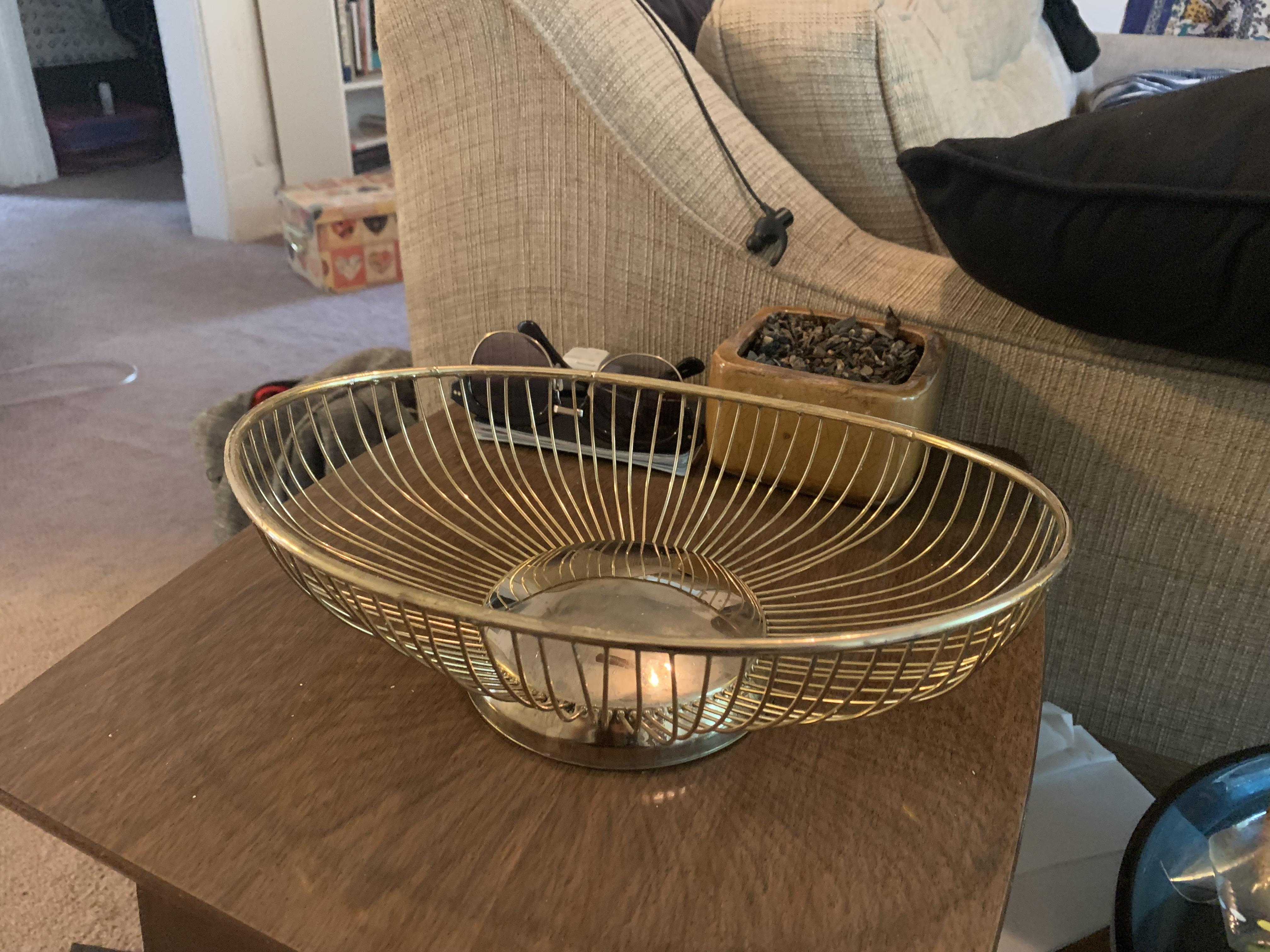 Mid Century brass wire basket for 2 Mid_Century