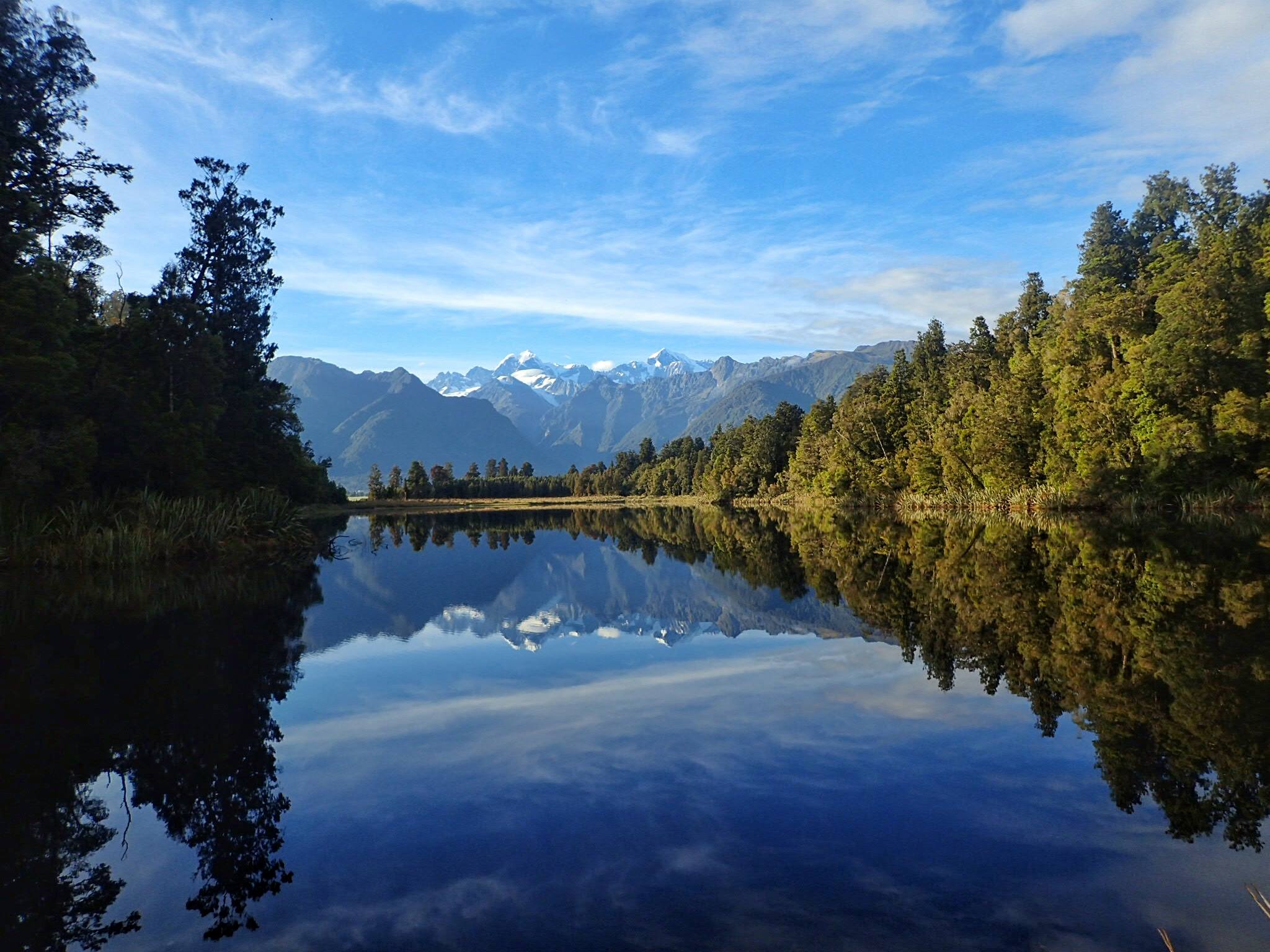 Expose Nature Lake Matheson and the Southern Alps, NZ [OC] (2048 x 1536)