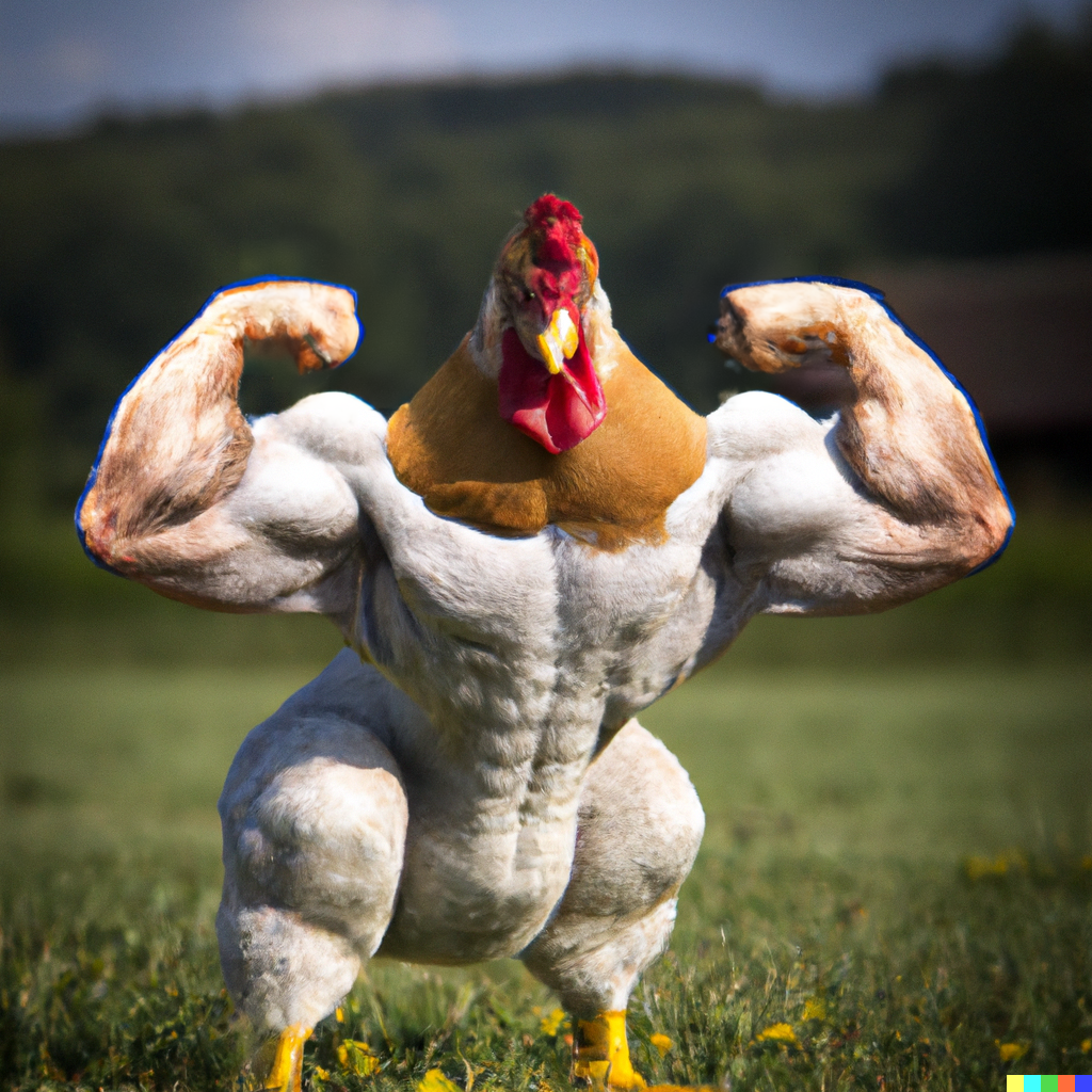 Bodybuilder rooster dalle2