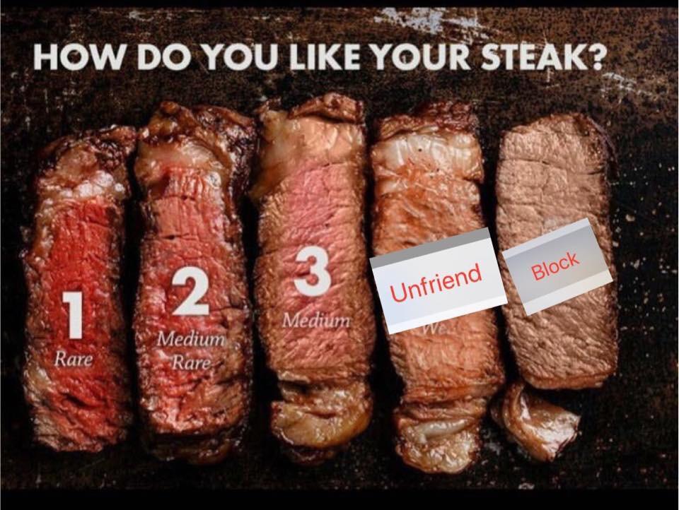 can’t be my friend if you like steak well done gatekeeping
