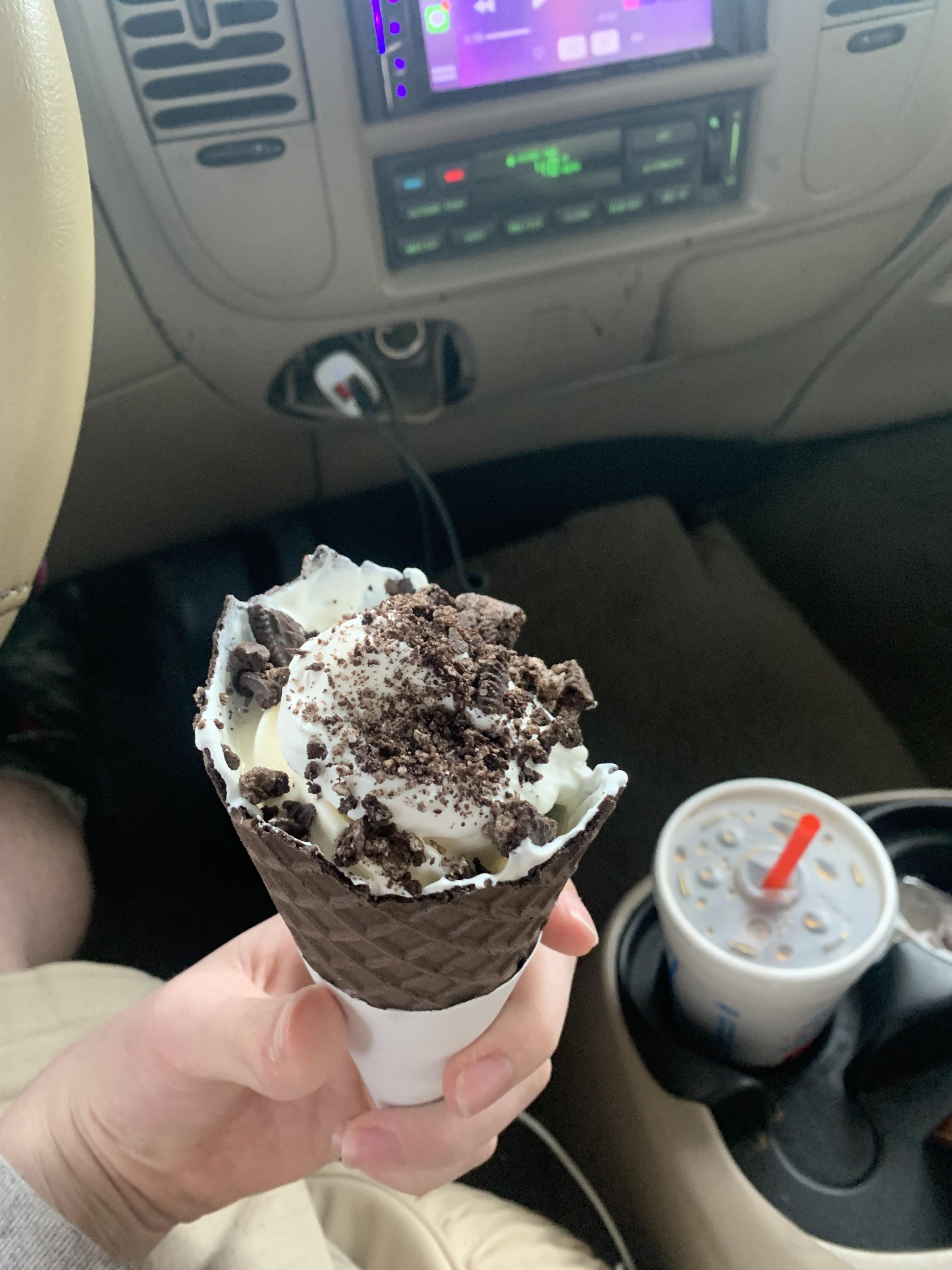 Anyone else’s location have double stuff Oreo waffle cones? Easy to