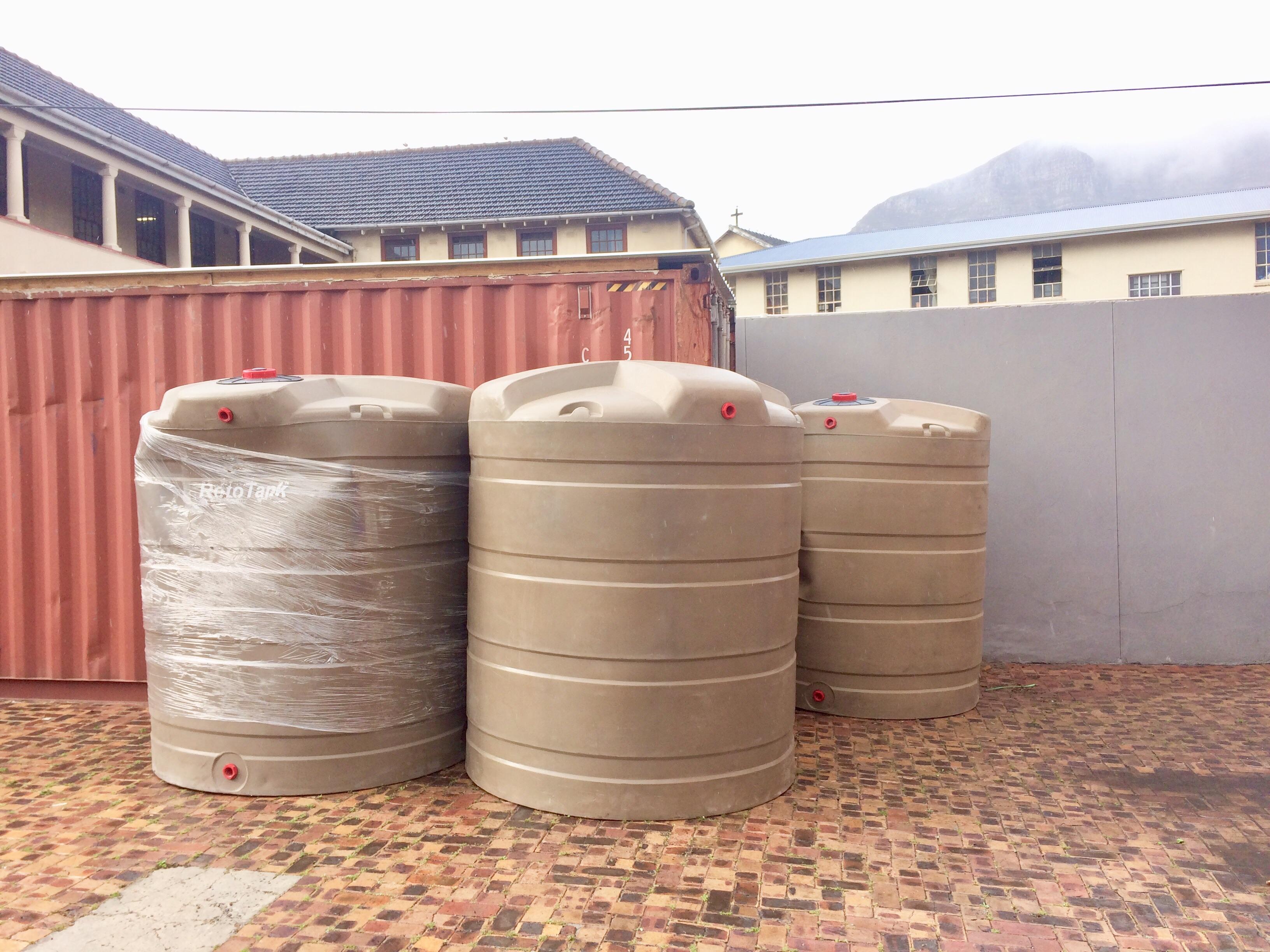 NEW TANK DAY Water tanks that is. Facing a severe drought in Cape Town