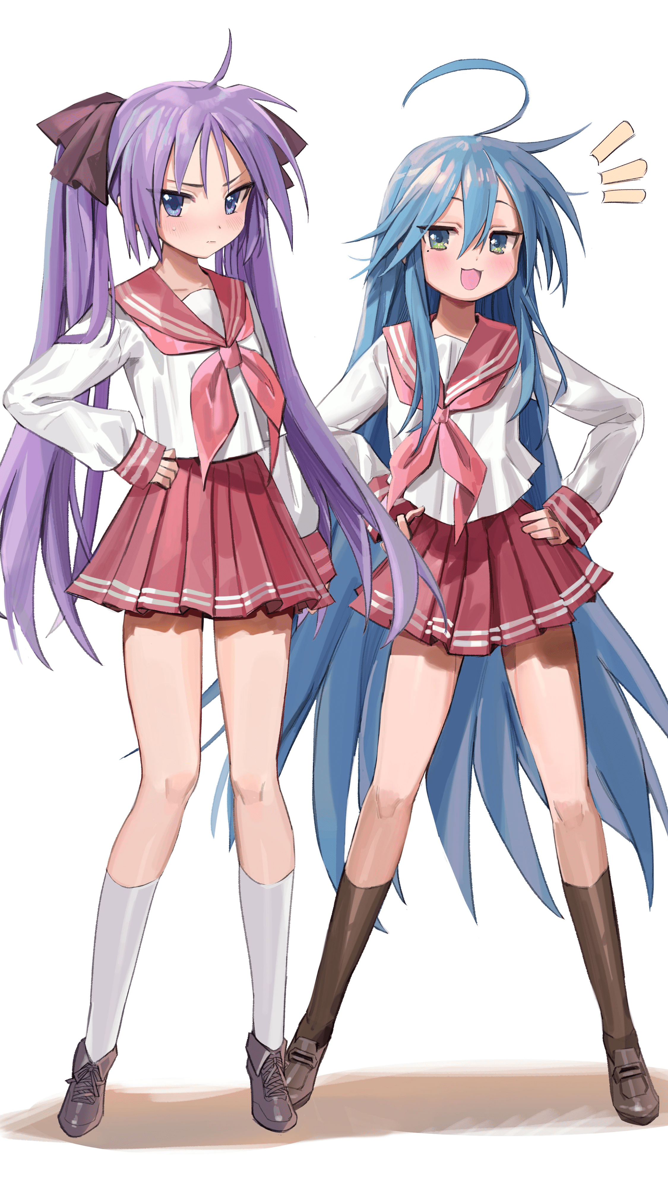 Kagami and Konata [Lucky Star] (2250x4000) Animewallpaper