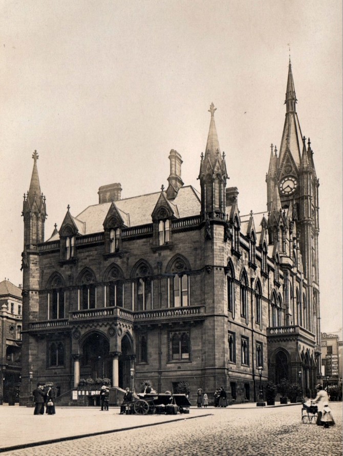 Preston Town Hall (18621962). Designed by Sir Gilbert Scott. Demolished following a fire