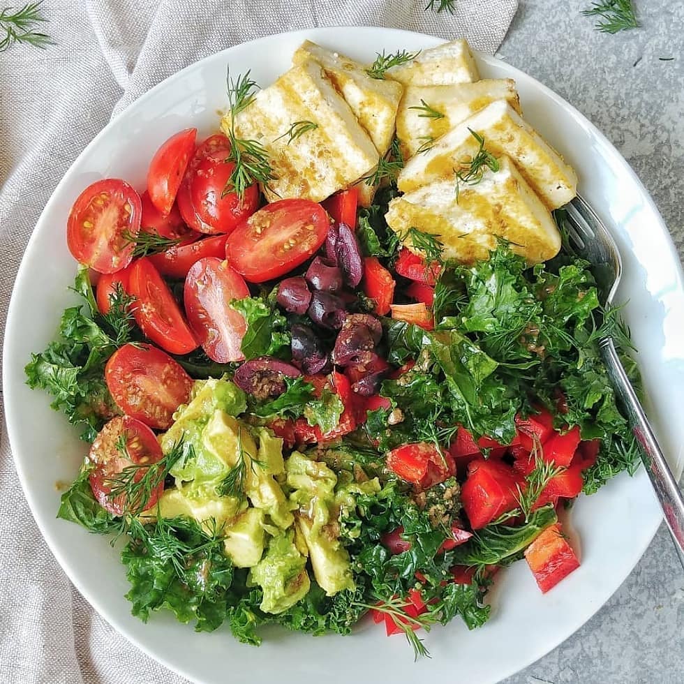 Mediterraneann Kale Salad A refreshing bowl of fresh kale with a