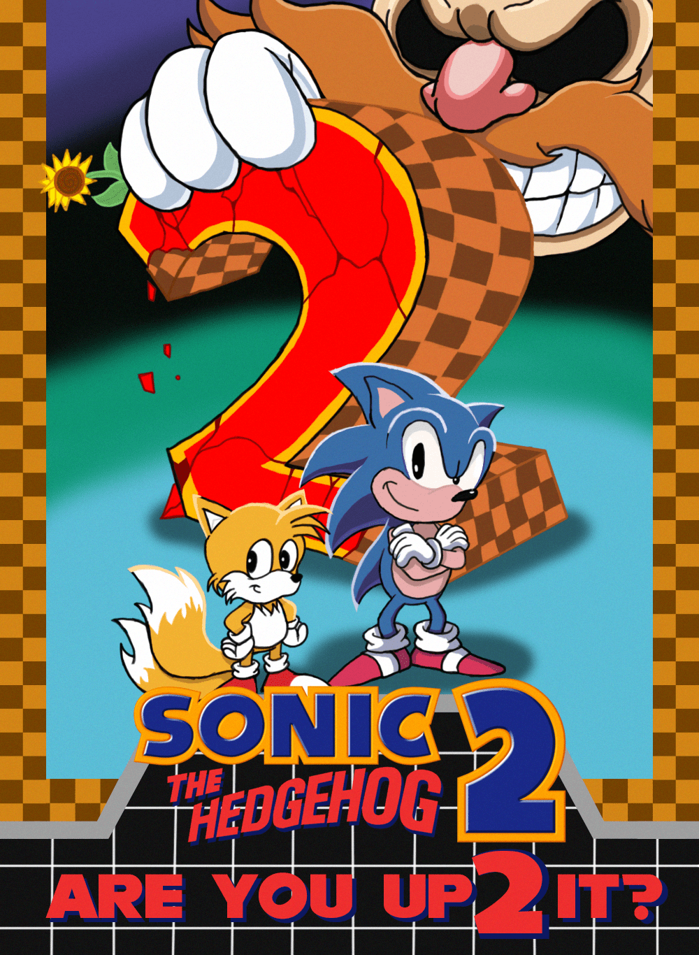 Redrew the Sonic 2 cover with the comic book art style (or tried lol