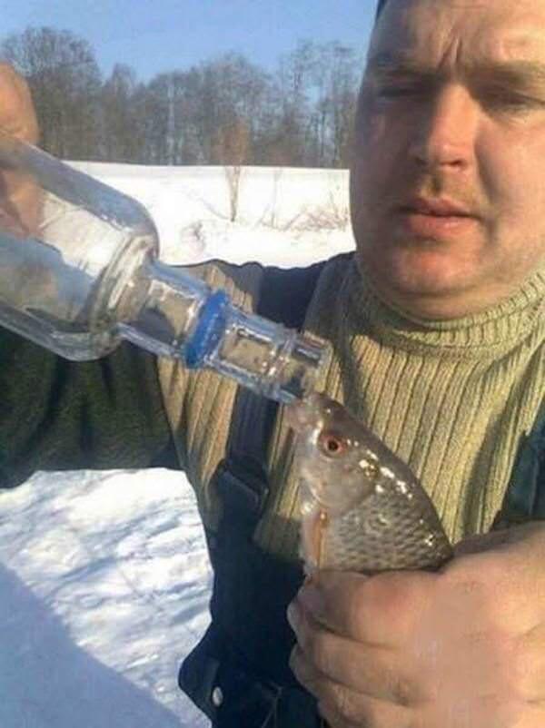 You see Comrade, in Mother Russia we marinate fish in vodka before we
