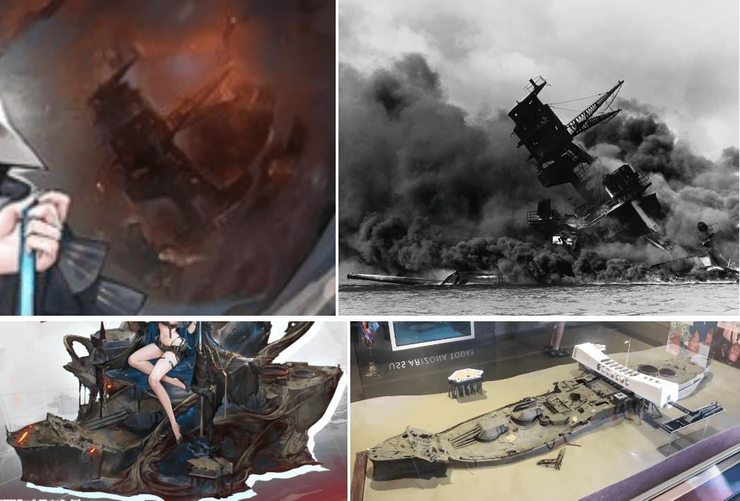 Arizona META's rigging vs USS Arizona's wreck r/AzureLane