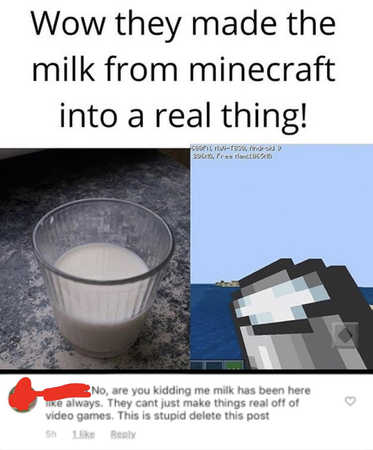 Milk came from Minecraft first r/woooosh