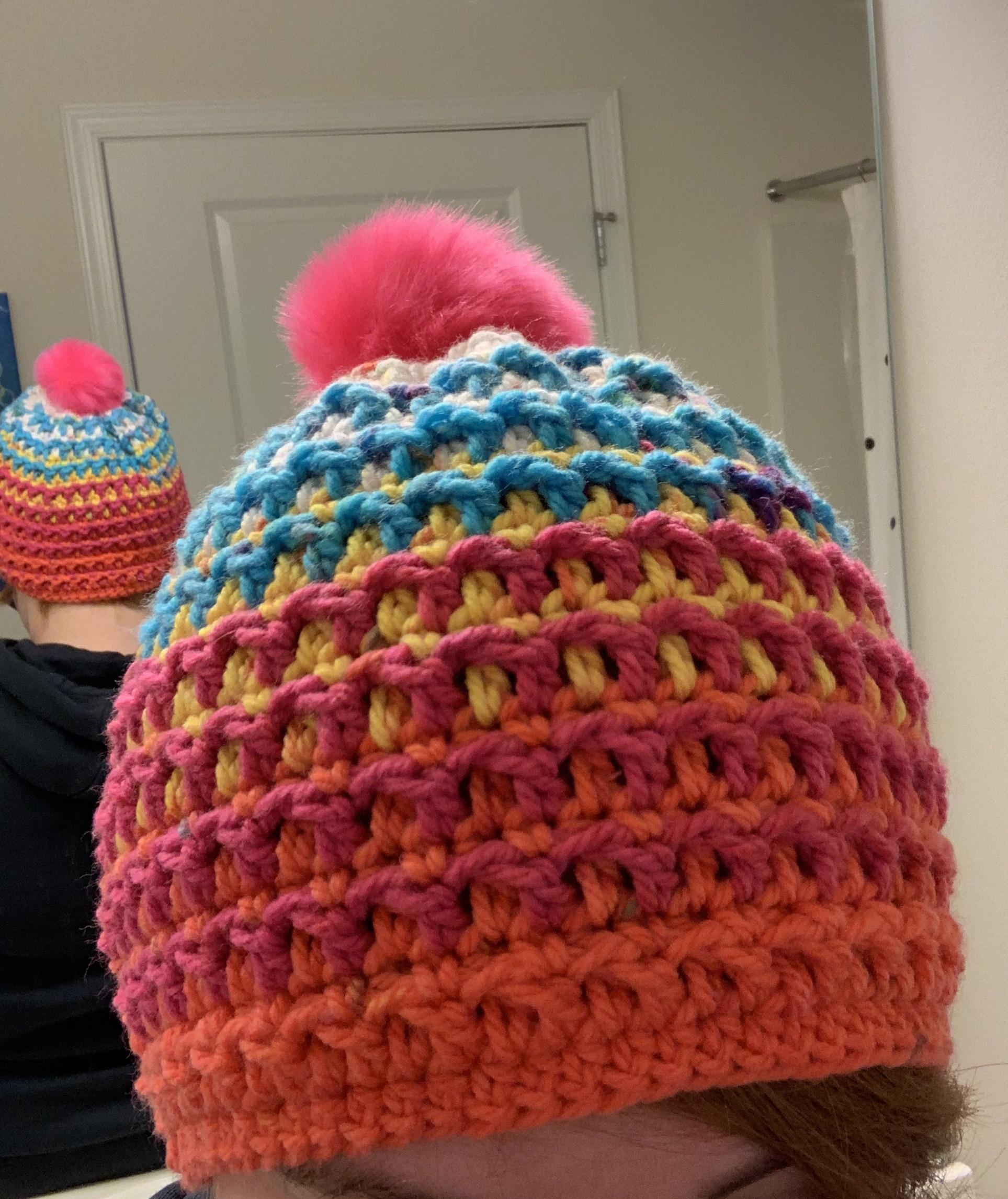 Warmest beanie I’ve ever made, and the colors bring me such joy! r
