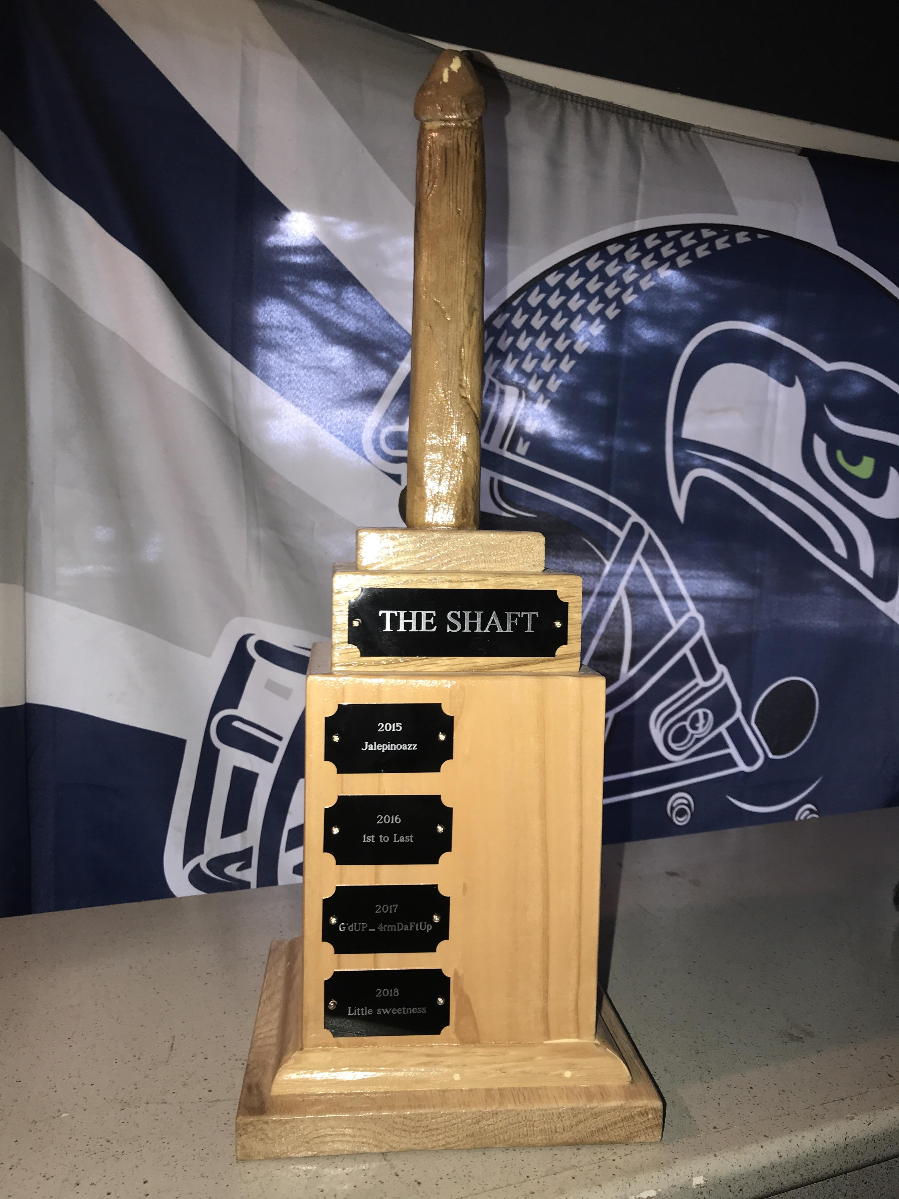 The LOSERS TROPHY 🏆 plaque has arrived. Time to deliver THE SHAFT r