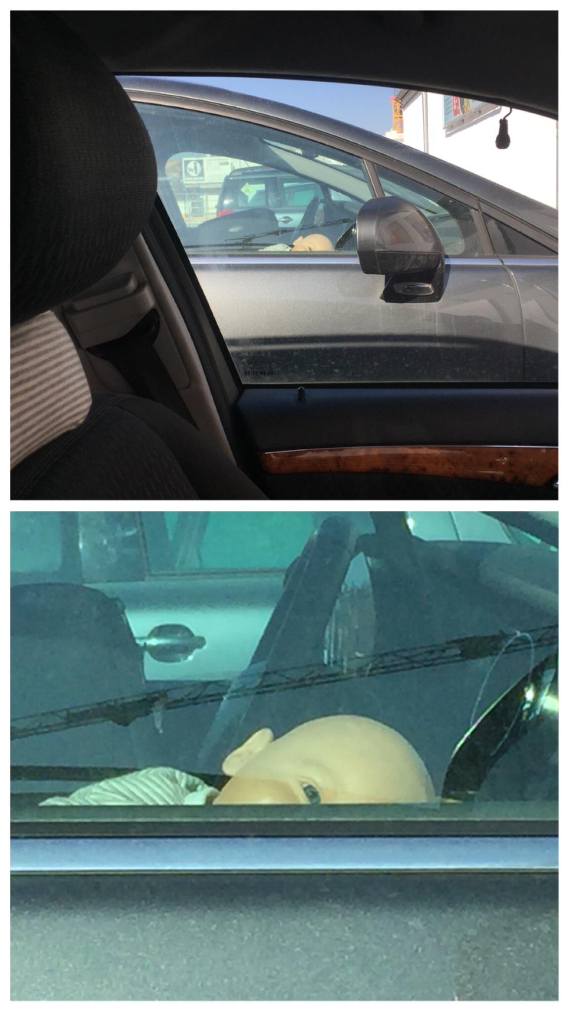 I parked and looked in the car right next to me. This creeped me out