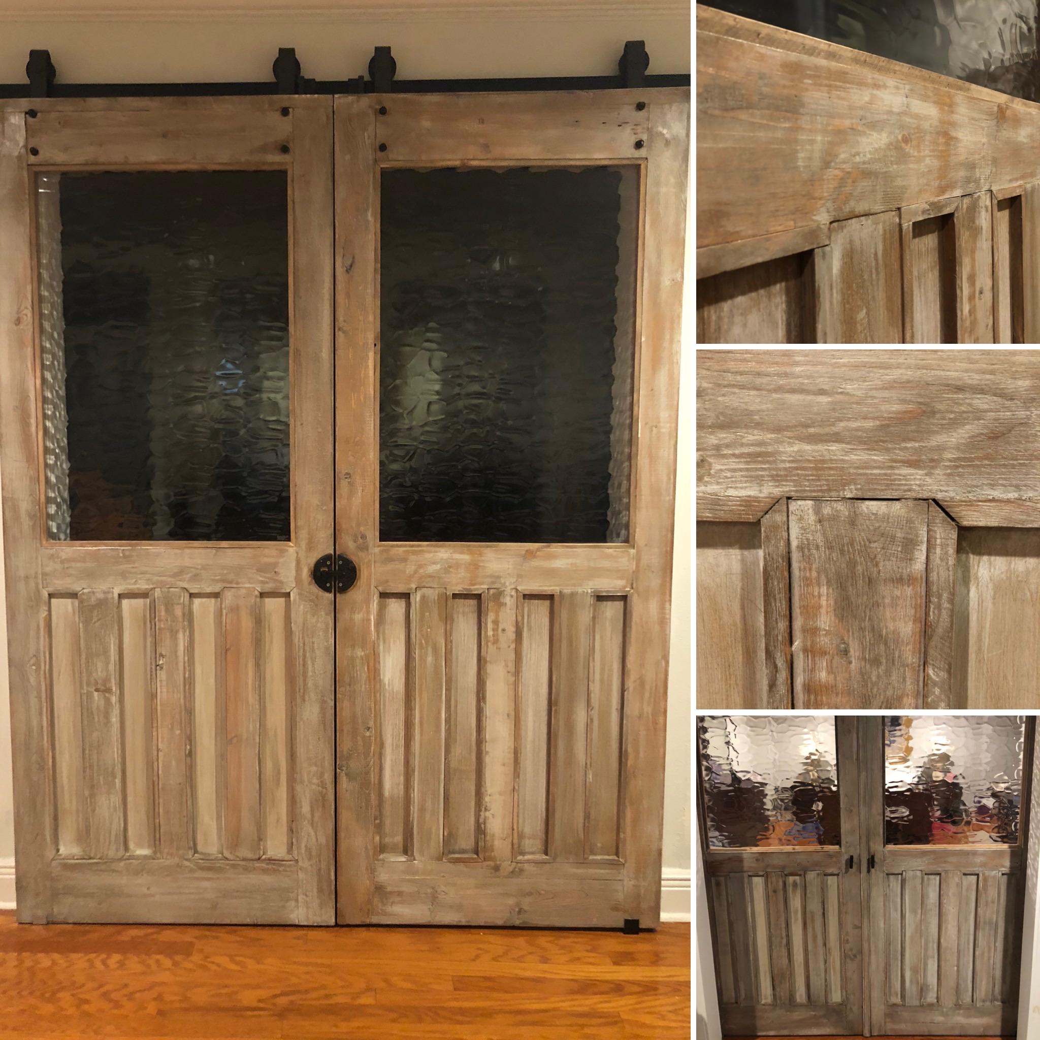 Salvaged 2x4s, 2x6, and 2x8 scraps from a neighbors construction trash pile to build barn doors