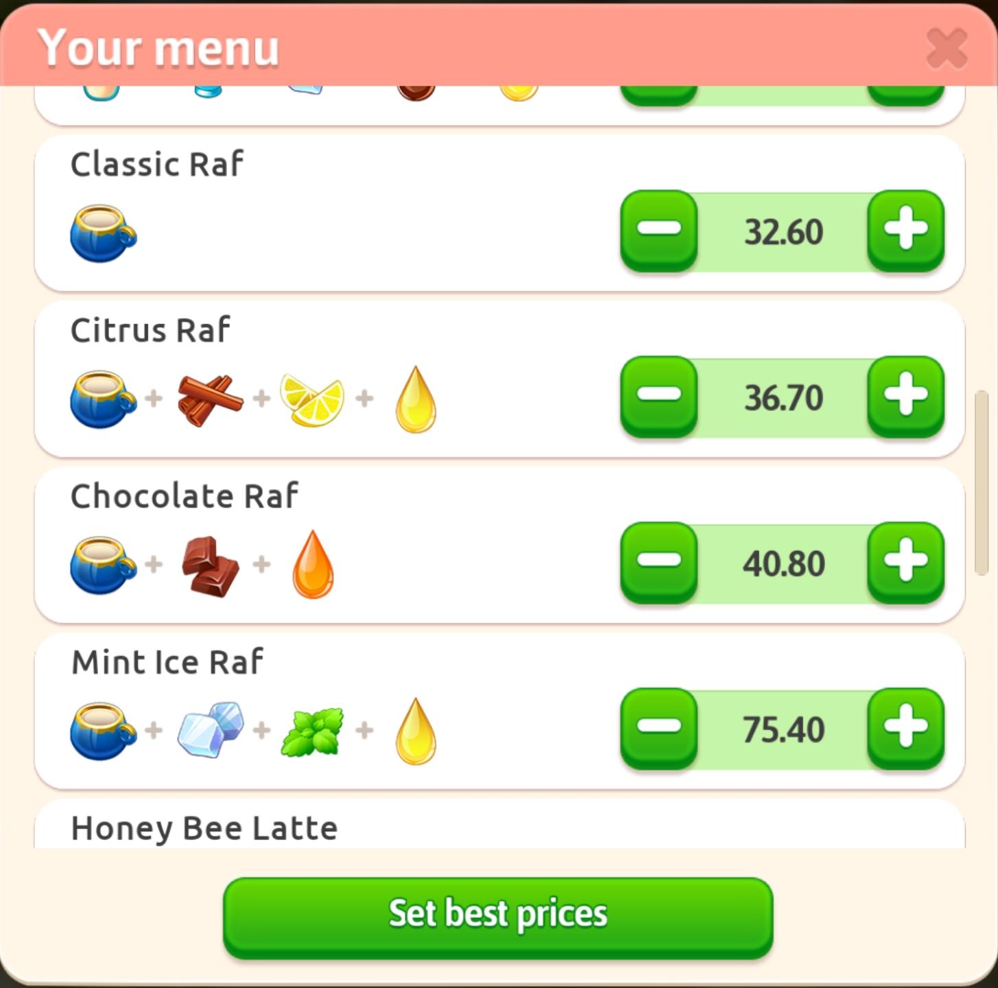 Raf coffee recipes r/MyCafe